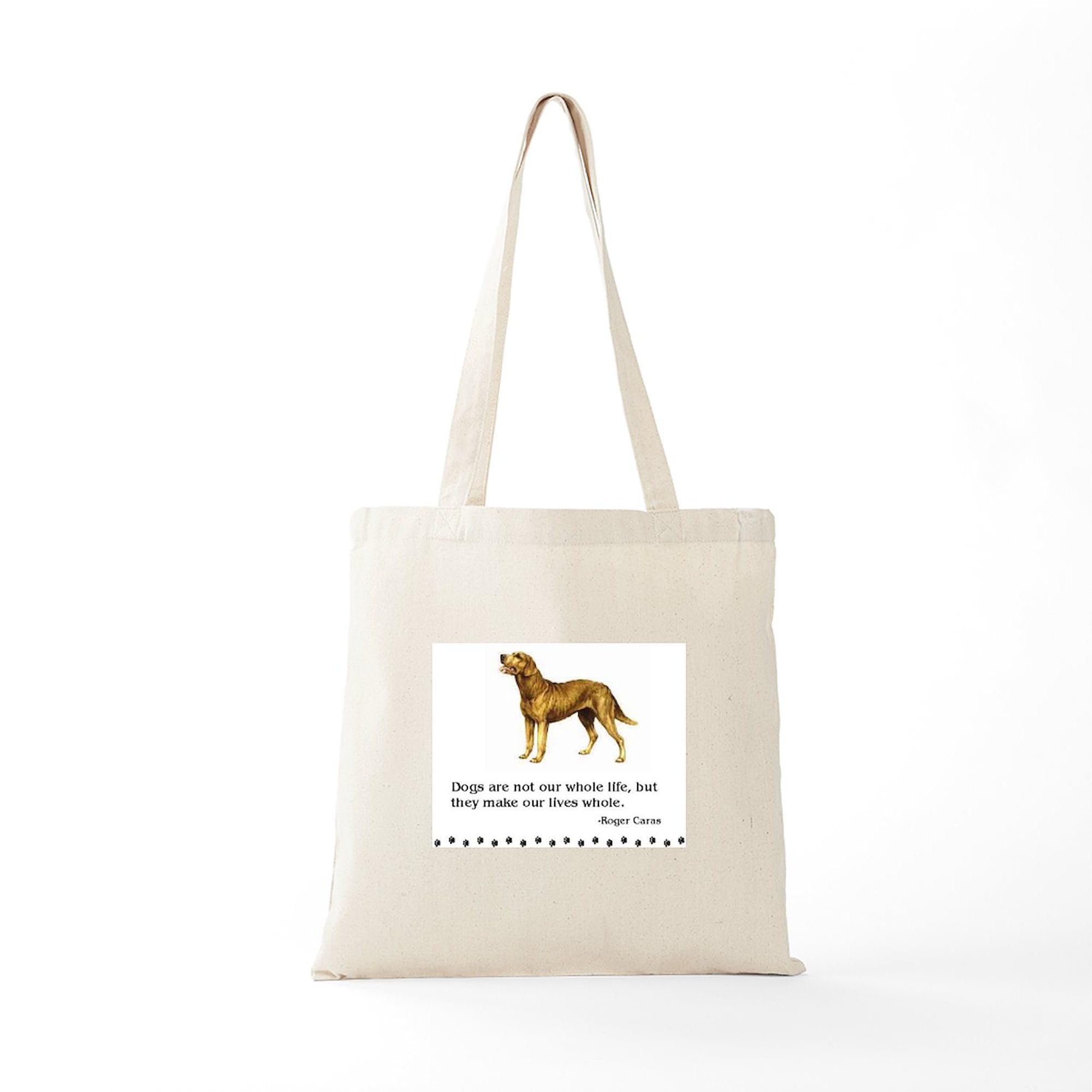Chesapeake Bay Retriever Life Quote Tote Bag - Natural Canvas Reusable Shopping Bag for Groceries, Beach & Everyday Use