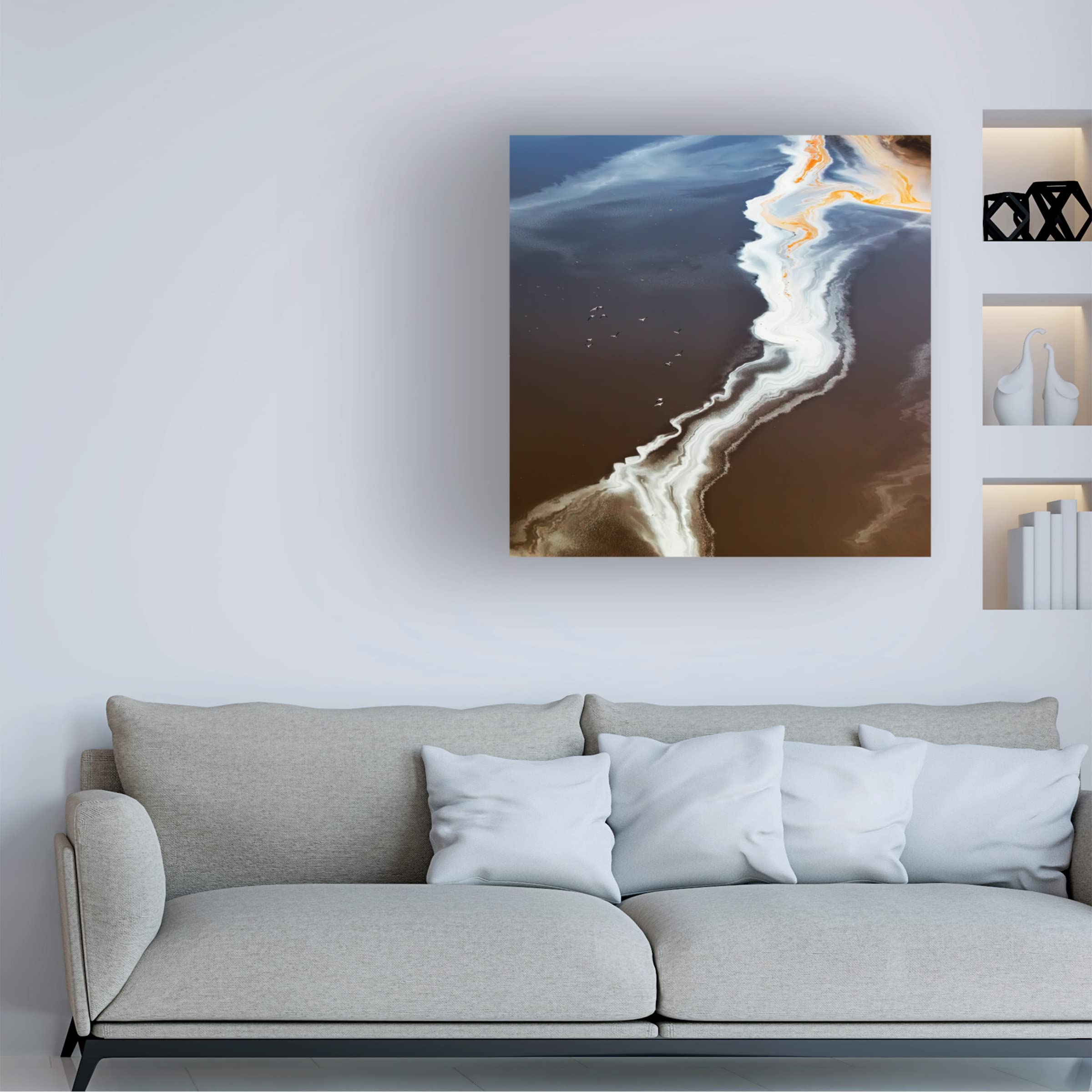 Jun Zuo 'Half Warm And Half Cold' Canvas Wall Art Print - Modern Abstract Painting for Living Room, Bedroom & Office Decor