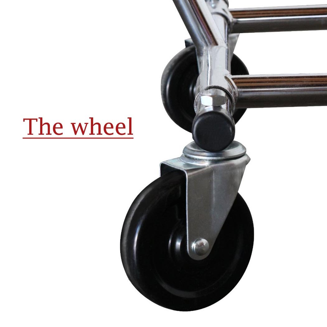Econoco Heavy Duty Collapsible Rolling Clothes Rack - Commercial Grade Garment Rack with Round Chrome Tubing | Perfect for Retail Stores, Boutiques, and Home Closet Organization