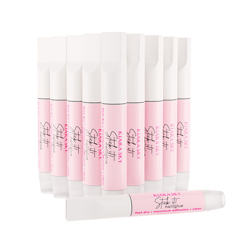 10-Piece Stick It Nail Glue Kit - Strong & Fast Drying Nail Adhesive for Artificial Nails - Perfect for Salon, Home Manicures & Nail Art Applications