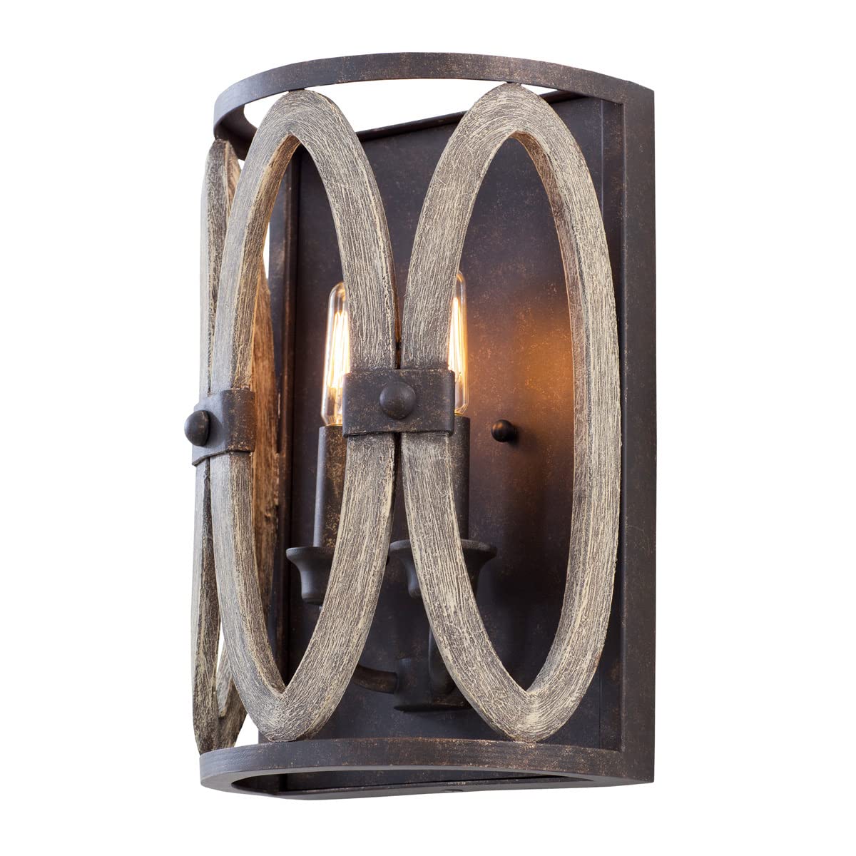 BLACK FOREST DECOR Morgan 2-Light Wall Sconce - Vintage Industrial Wall Light Fixture for Bedroom, Living Room & Hallway Lighting