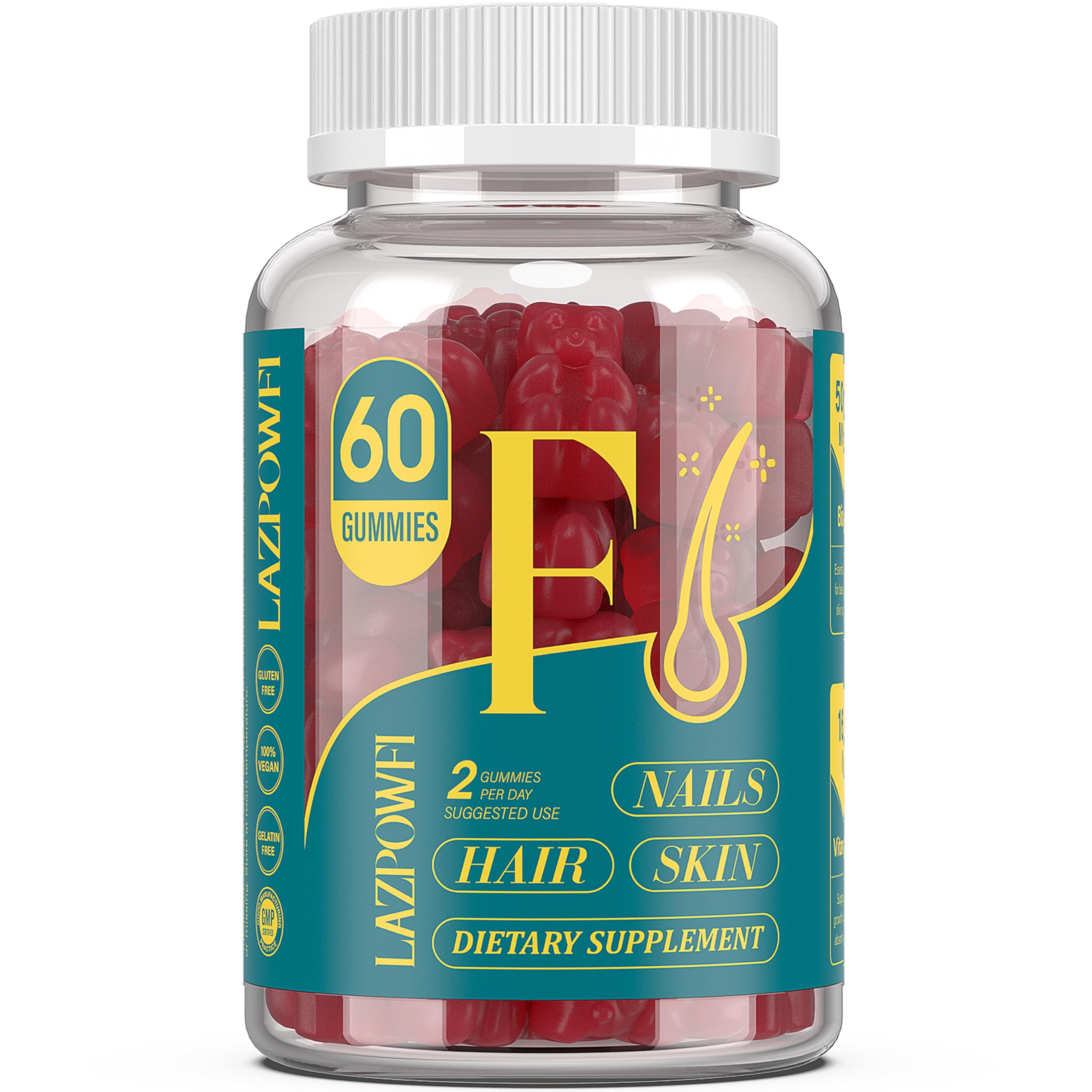 Biotin Gummies 10,000mcg for Hair Growth, Skin & Nails - Max Strength Vitamin B7 Supplement for Men & Women - 60 Count Cranberry Flavor Hair Vitamins - Supports Healthy Hair, Glowing Skin & Strong Nails - Perfect for Daily Beauty Routine & Wellness Support