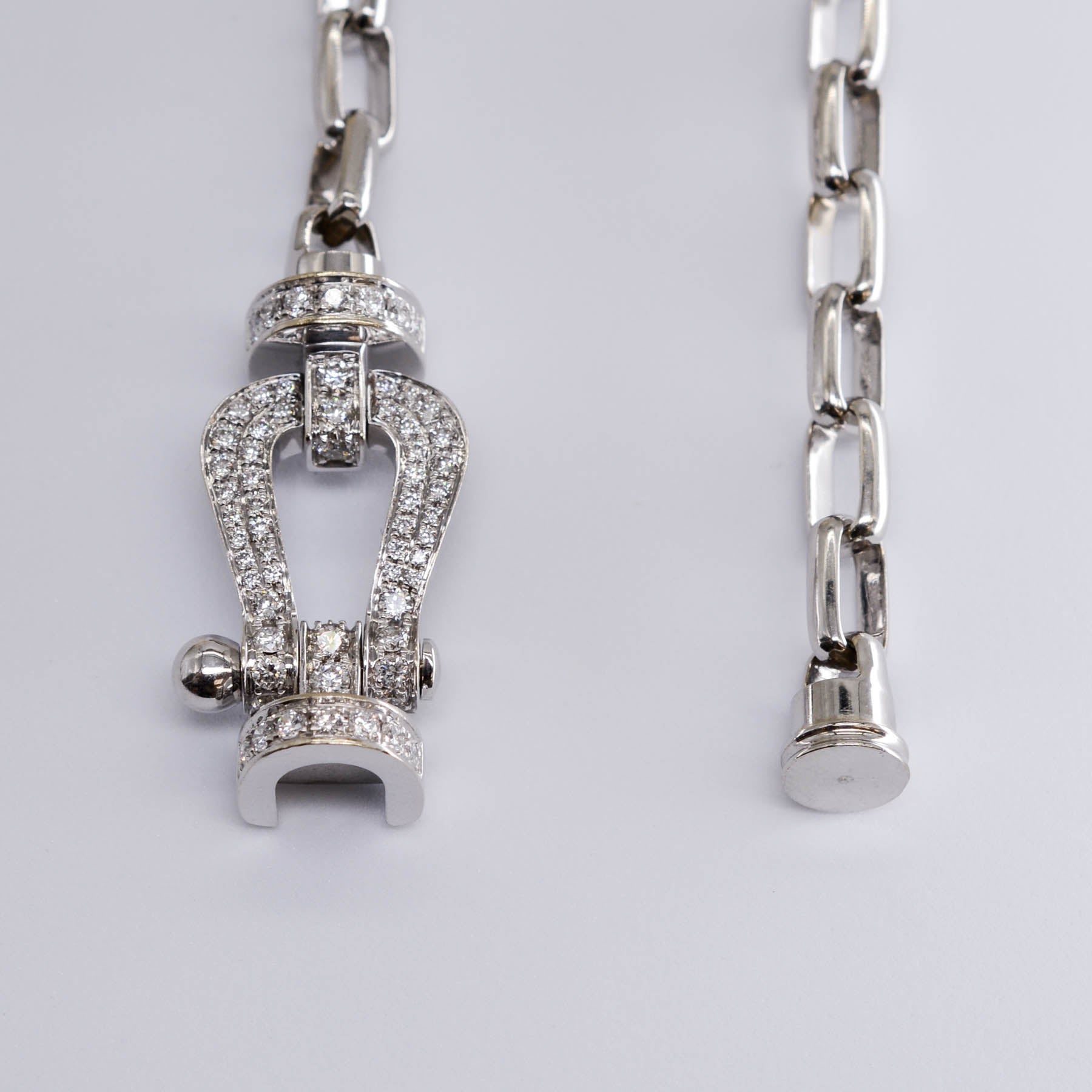 Fred Diamond Clasp Chain Bracelet | 0.60ctw Diamond Tennis Bracelet | 7-Inch Adjustable Luxury Jewelry for Women | Perfect for Weddings, Anniversaries & Special Occasions