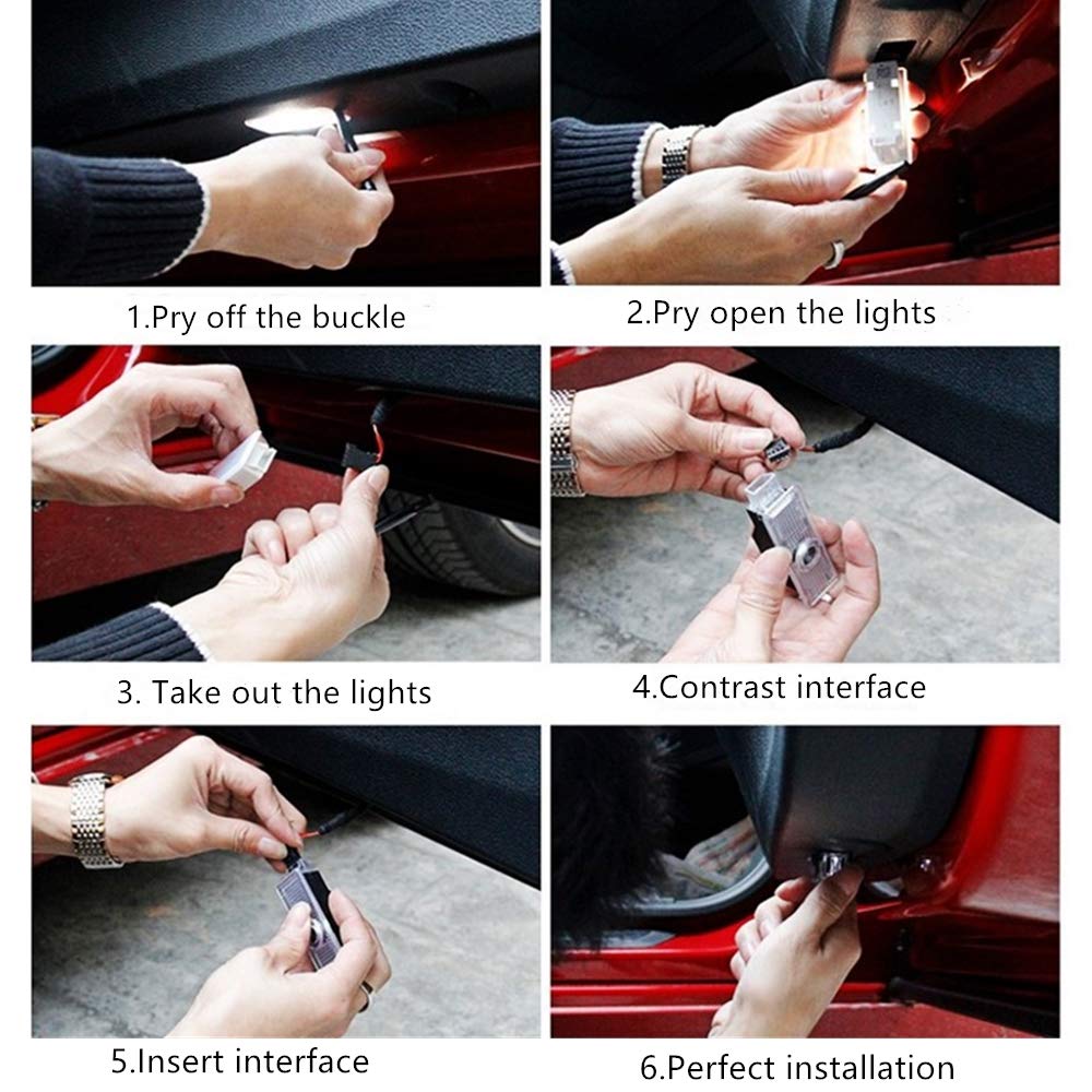 2 Pack Car Door Logo Projector Ghost Lights - Welcome Puddle Lights for Alfa Romeo Stelvio & Giulia (2017-2018) - Custom Emblem Lamps for Nighttime Safety & Style - Perfect for Parking, Entering/Exiting Vehicle in Dark