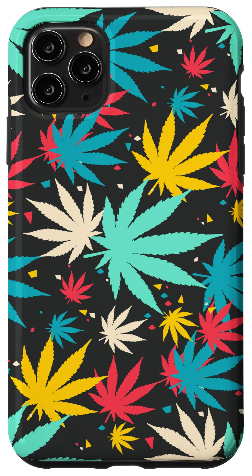iPhone 11 Pro Max Case - Psychedelic Marijuana Leaf Design - Durable Protective Cover - Perfect Gift for Cannabis Enthusiasts - Ideal for Music Festivals, 420 Celebrations & Stoner Lifestyle