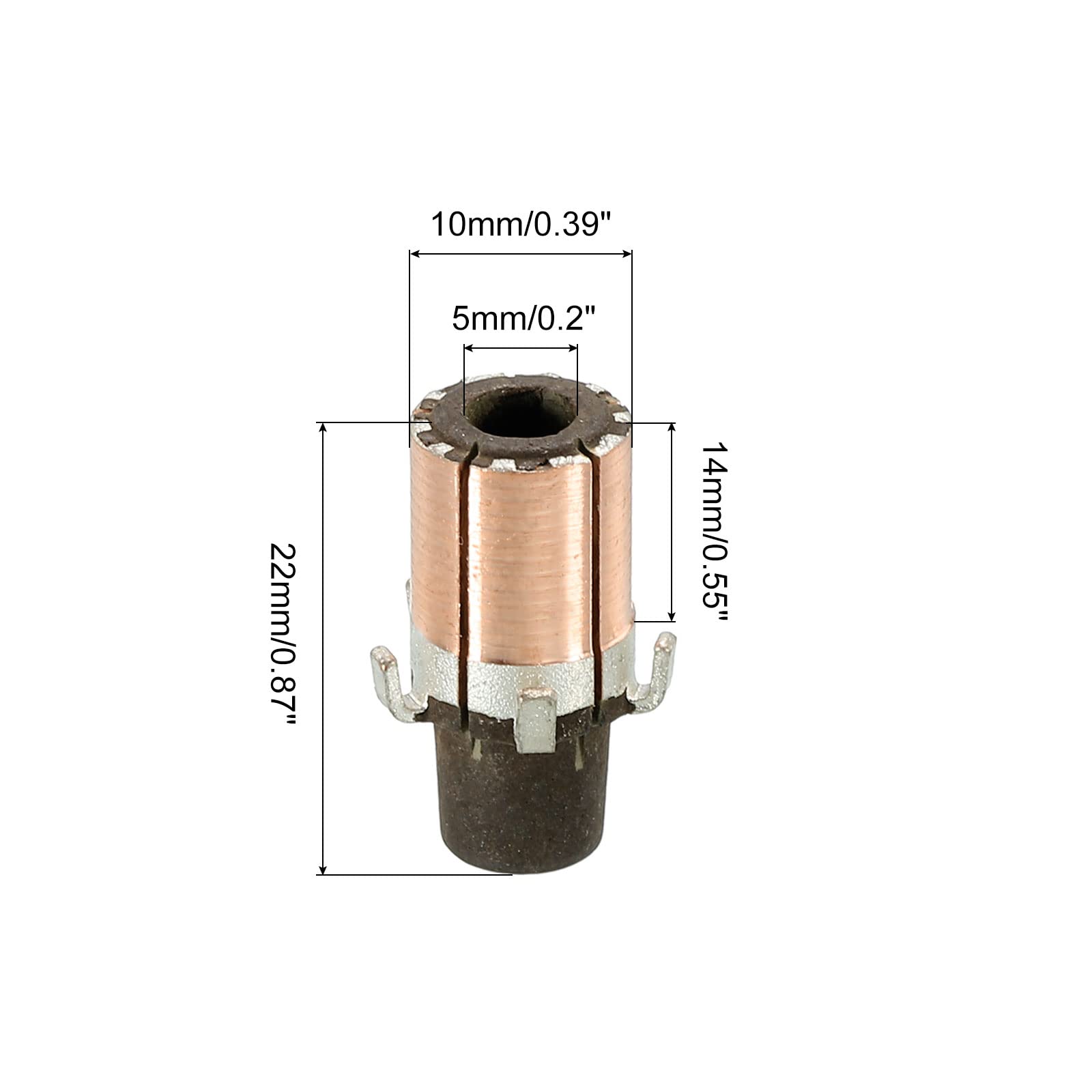 PATIKIL 5 Gear Teeth Electric Motor Commutator - 5mm ID 10mm OD Replacement Part for DC Motors | Perfect for Power Tools, Drills, and Small Appliance Repairs