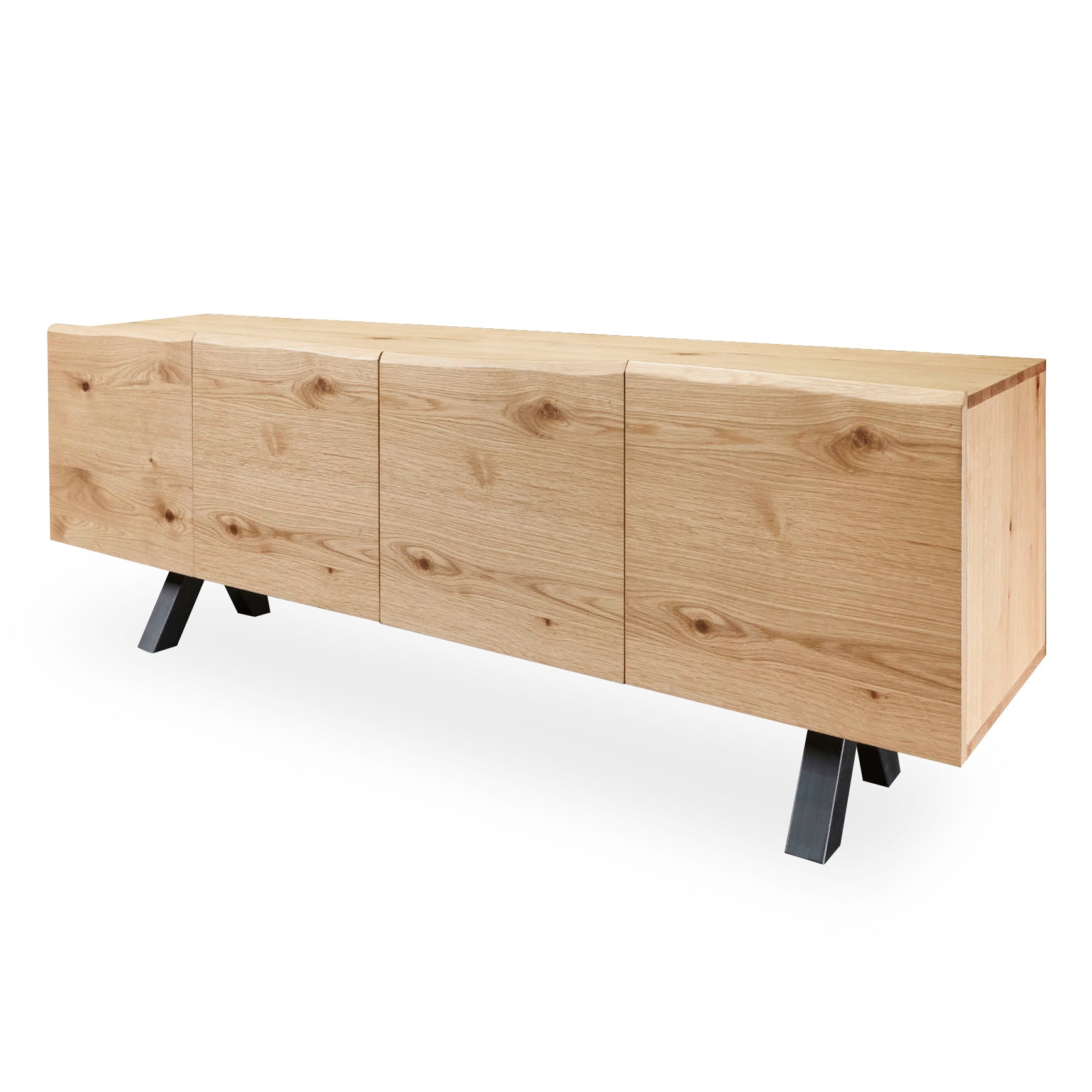 OLIVETO 200cm Sideboard Buffet Cabinet - Modern Brown & Black Wooden Storage Furniture for Dining Room, Living Room & Entryway