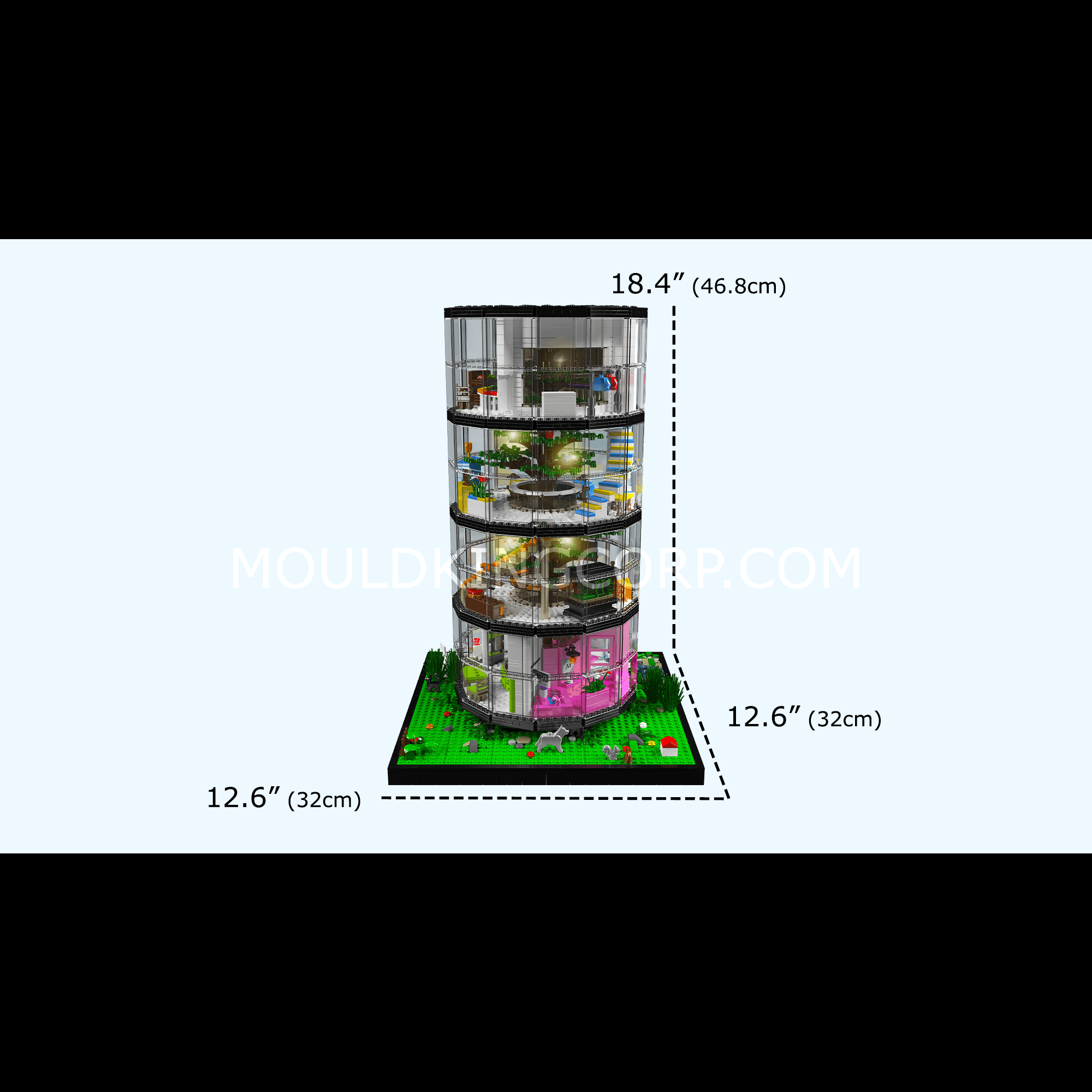 Mould King 16013 Transparent Urban Oasis Building Set | 3,466 Piece DIY Model Kit for Adults & Teens - Creative Home Decor & Office Display