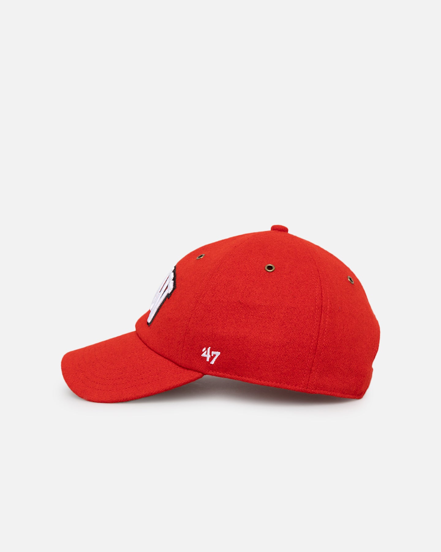 47 Brand UNLV Las Vegas Rebels Wooly Clean Up Strapback Hat - Red | Adjustable Baseball Cap for College Sports Fans, Game Day & Casual Wear