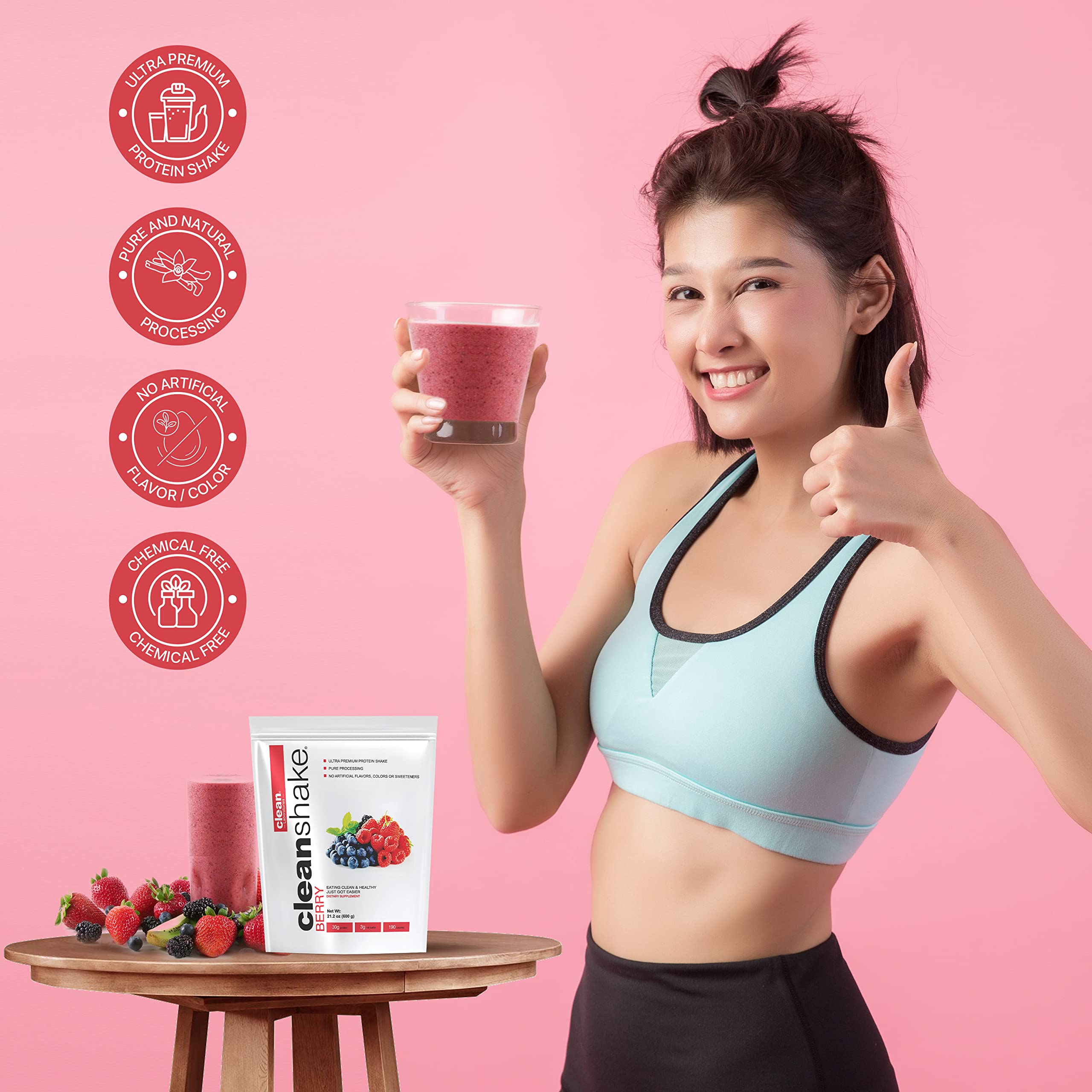 CleanShake Ultra-Premium Protein Powder - Organic Whey Protein Shake with 21 Natural Ingredients, 23 Vitamins & Minerals | Non-GMO, rBGH-Free Grass Fed Whey | Informed Protein Certified | Perfect for Post-Workout Recovery, Muscle Building & Healthy Weight Management