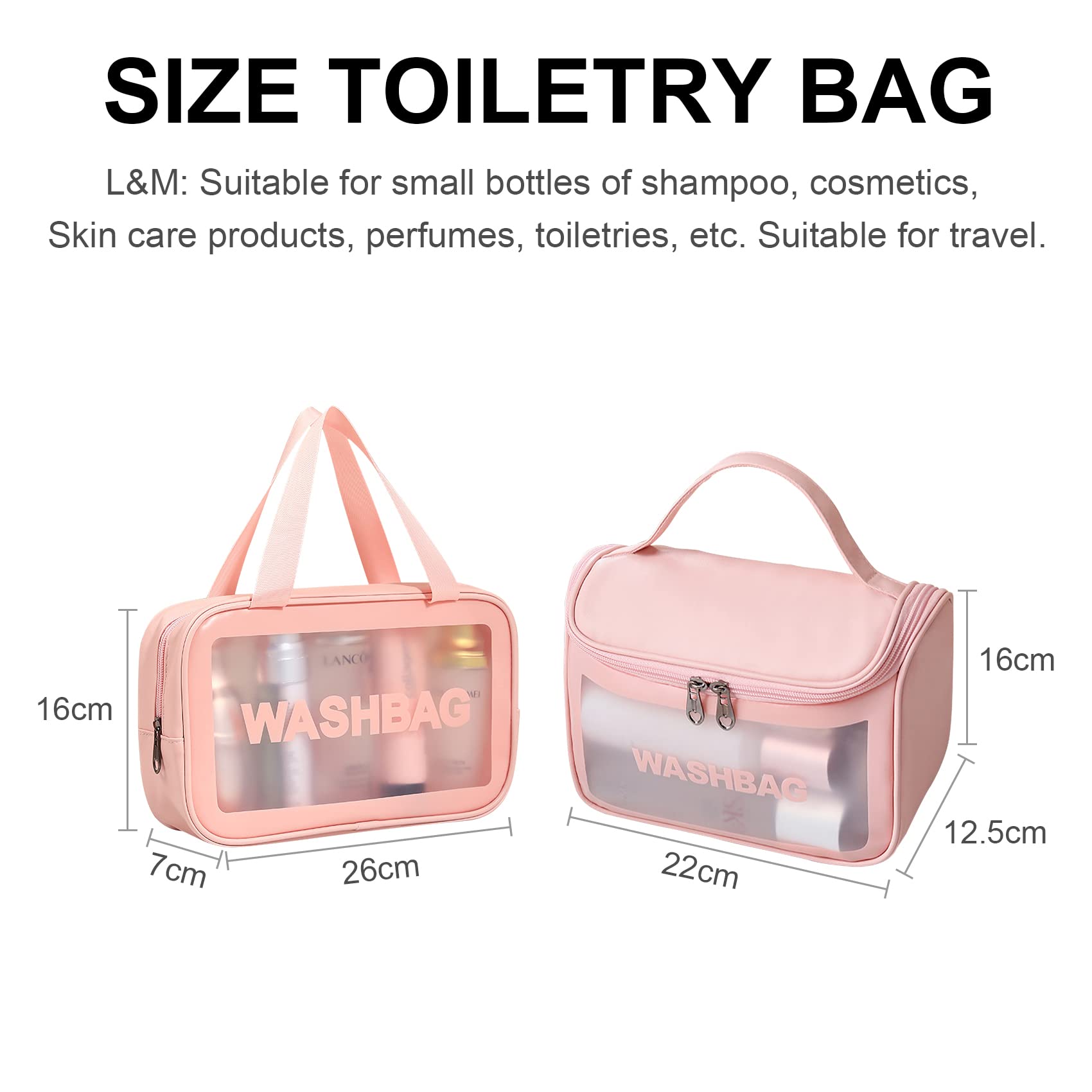 Waterproof Travel Toiletry Bag for Women & Men - Portable Makeup Organizer with Hanging Hook, Perfect for Vacation, Gym, Camping & Business Trips (Black)