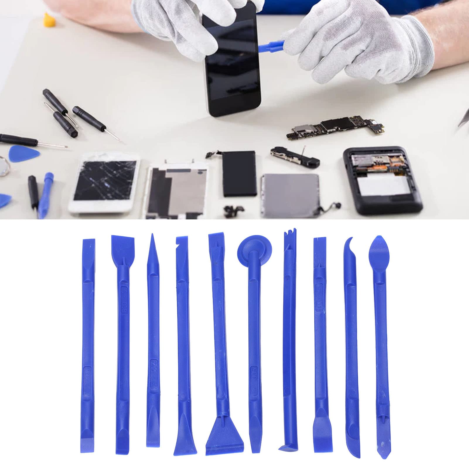 100PCS Anti-Static Spudger Set - Electronics Repair Tool Kit with Lightweight ABS Pry Tools for iPhone, Samsung, Laptop & Tablet Opening - Blue Phone Repair Tools for Technicians & DIY Enthusiasts (Perfect for Screen Replacement & Internal Component Access)