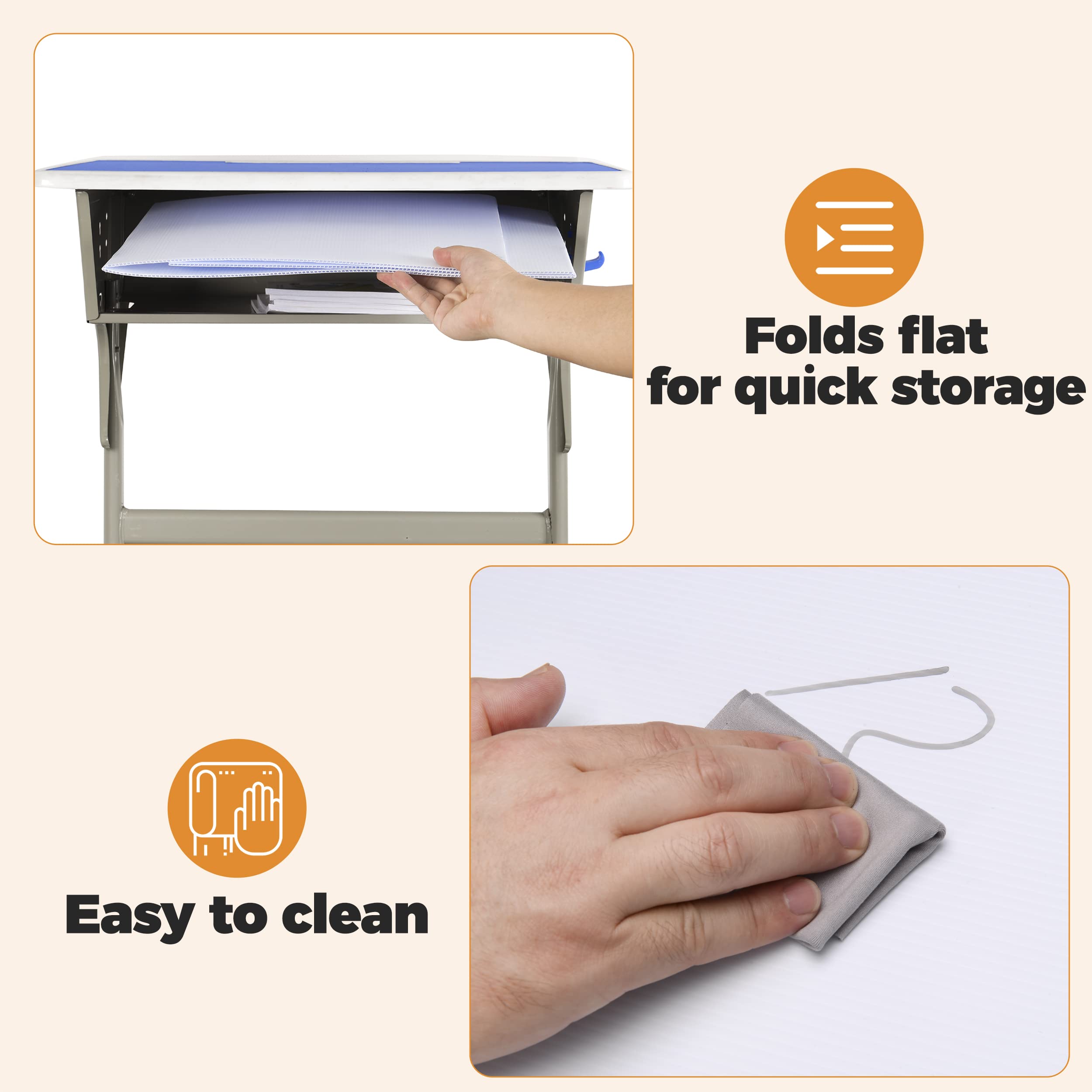 4-Pack Classroom Privacy Shields for Student Desks - Easy to Clean Plastic Desk Dividers, Study Carrel & Sneeze Guard for School Testing - Perfect for Focused Learning, Social Distancing & Exam Privacy (Ideal for Elementary Schools & Tutoring Centers)