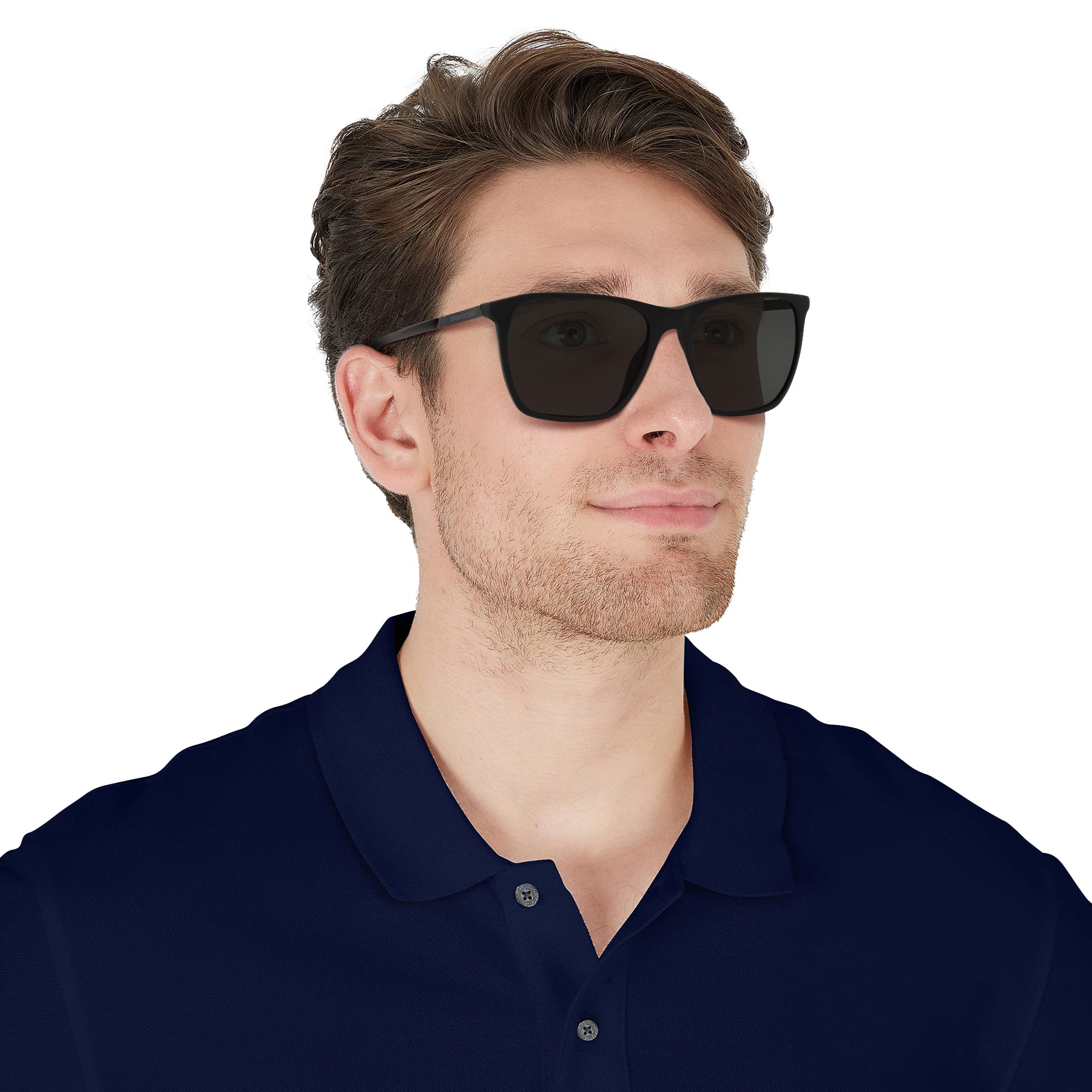 Brooks Brothers BB5045 Men's Square Sunglasses - UV Protection, Polarized Lenses for Driving, Outdoor & Fashion Use