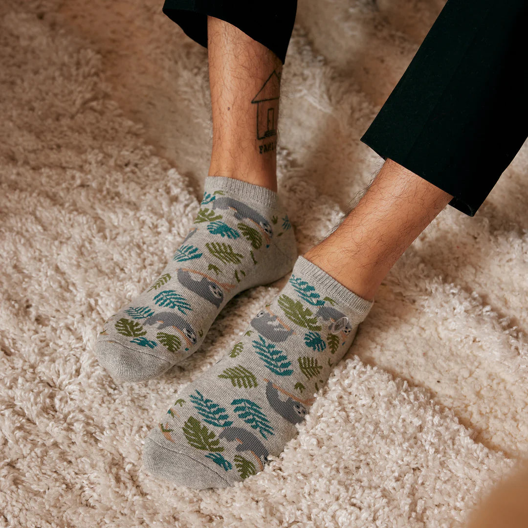 Conscious Step Socks - Eco-Friendly Ankle Socks Supporting Sloth Conservation | Perfect for Hiking, Yoga & Everyday Wear