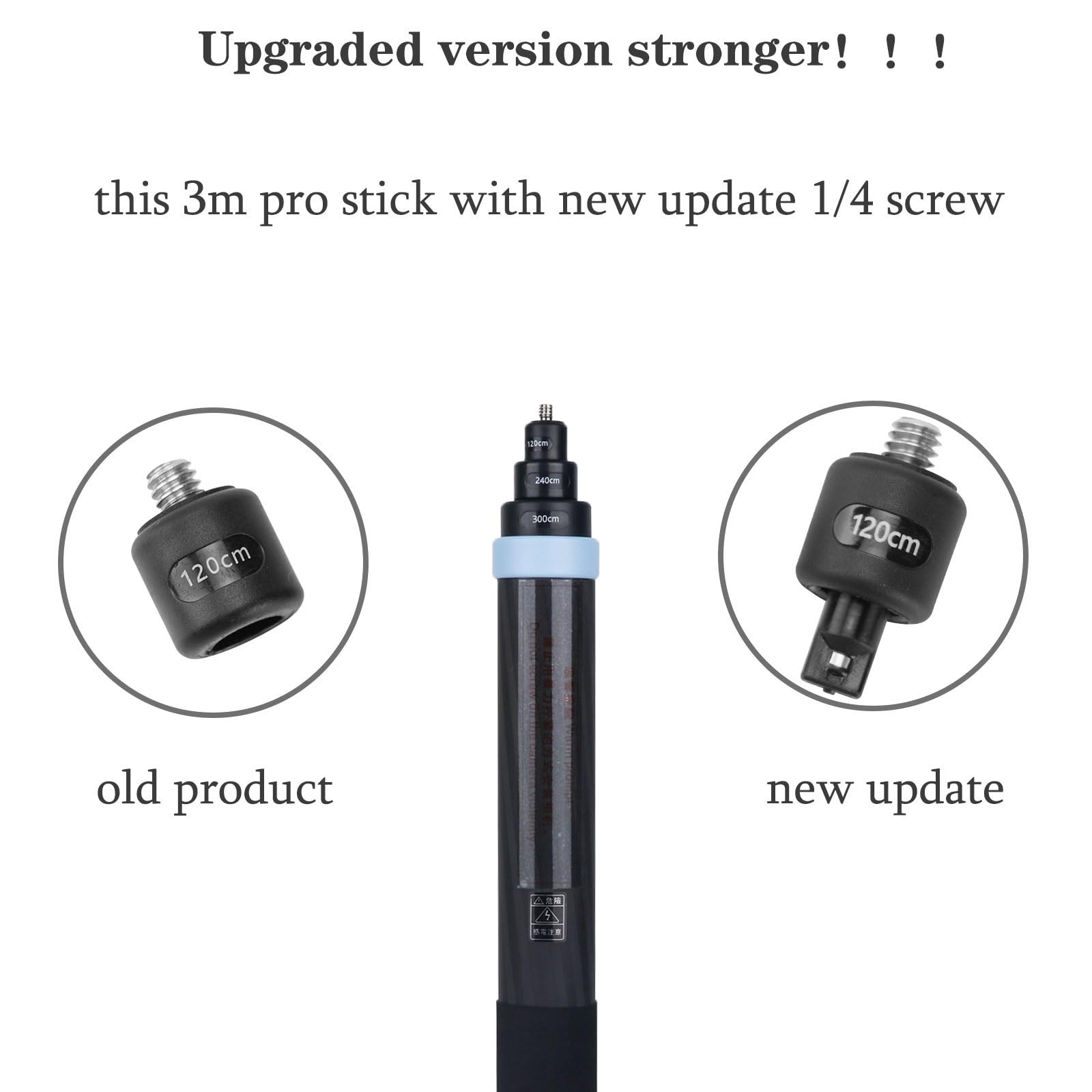 3M 9.8ft Extended Edition True Carbon Fiber Selfie Stick for Insta360 X4/X3/X2/ONE R/ONE X Action Camera - Lightweight & Durable Tripod Monopod for Vlogging, Travel & Outdoor Adventures (Blue)