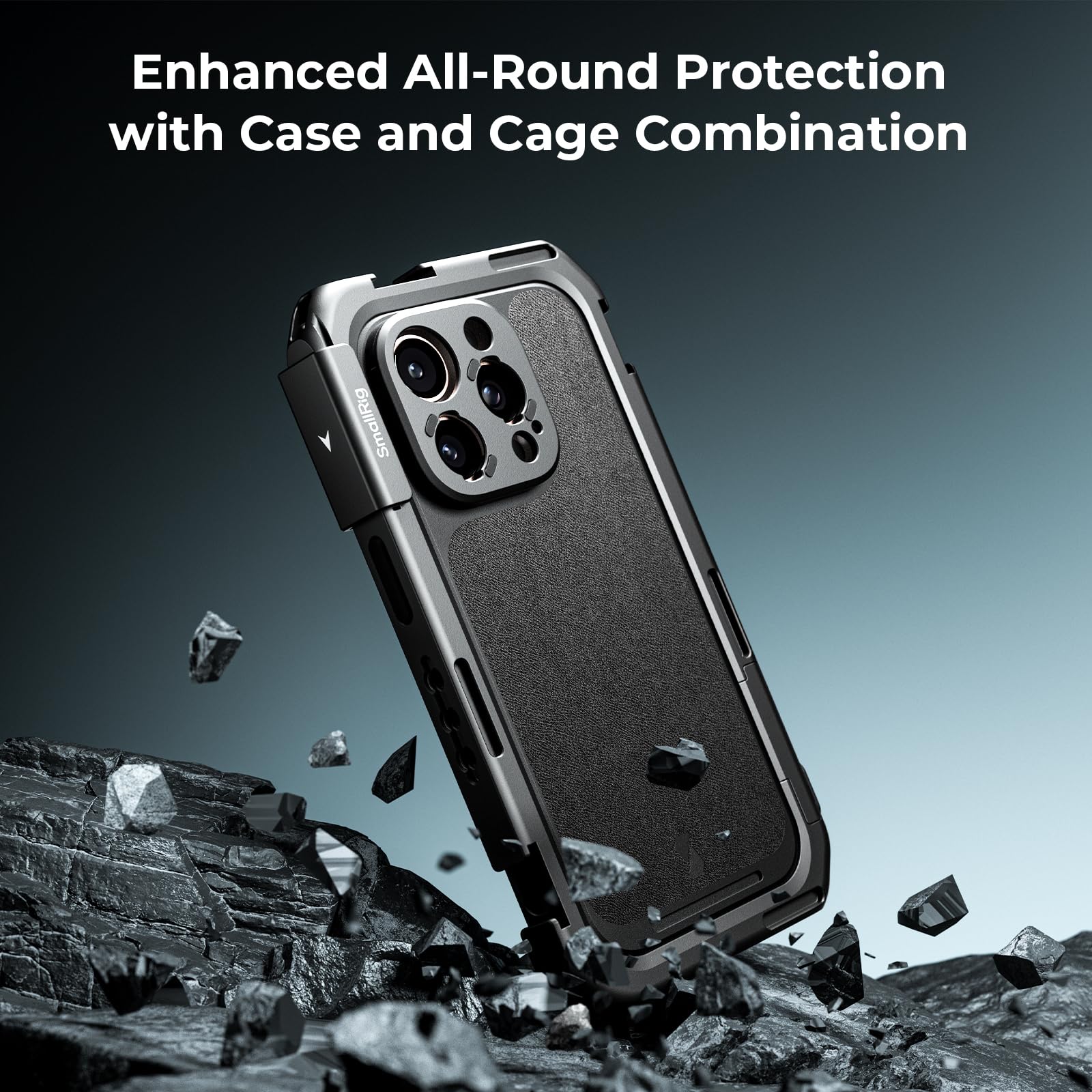 SMALLRIG iPhone 16 Pro Video Cage - Universal Phone Mount with T-Mount Lens Backplate, MagSafe Compatible, Quick Release System for Professional Videography, Vlogging & Content Creation - Perfect for YouTube, TikTok & Live Streaming