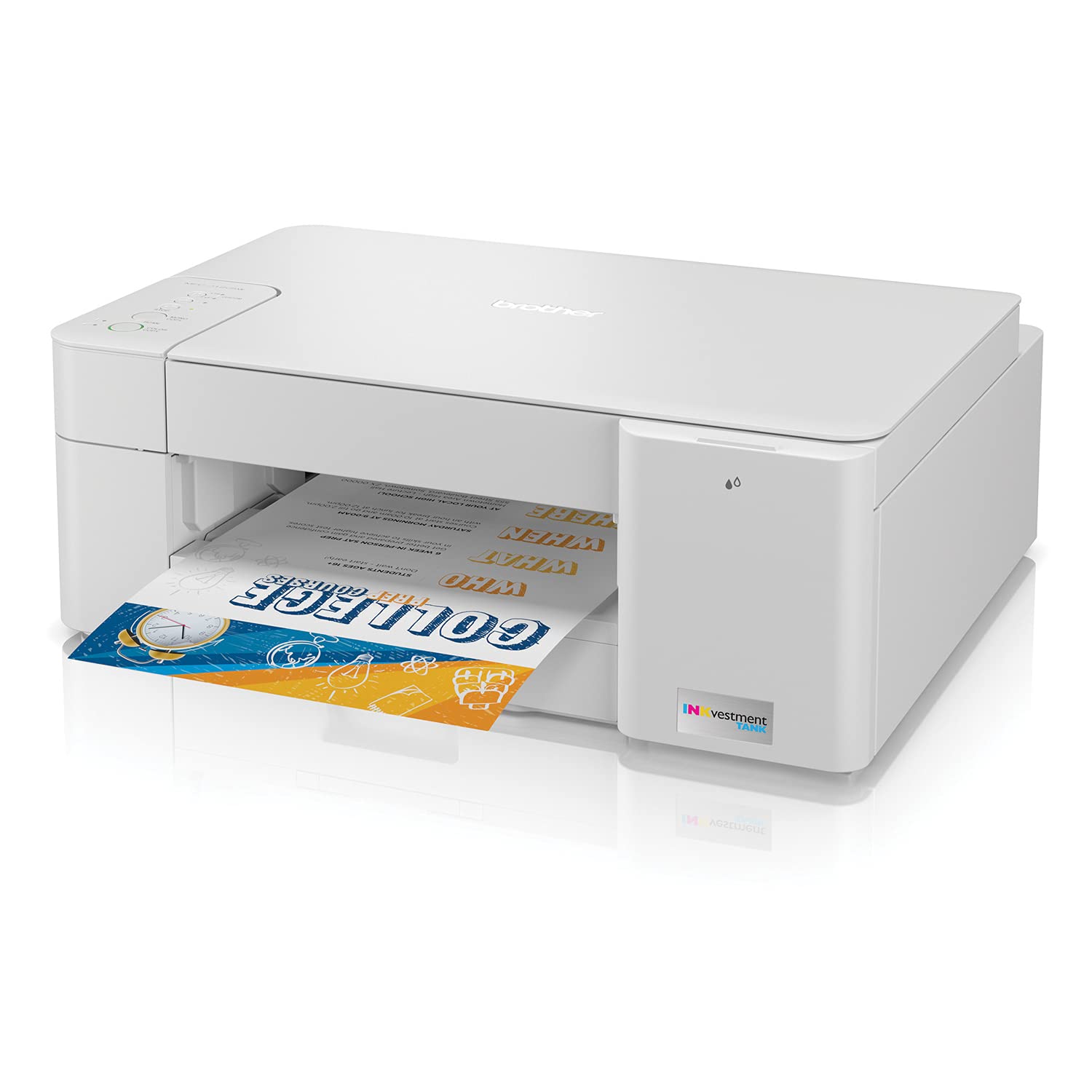 Brother MFC-J1205WXL INKvestment Tank Wireless All-in-One Color Inkjet Printer - 2 Years Ink Supply, Mobile Printing, Copy & Scan - Perfect for Home Office & Small Business Printing Needs