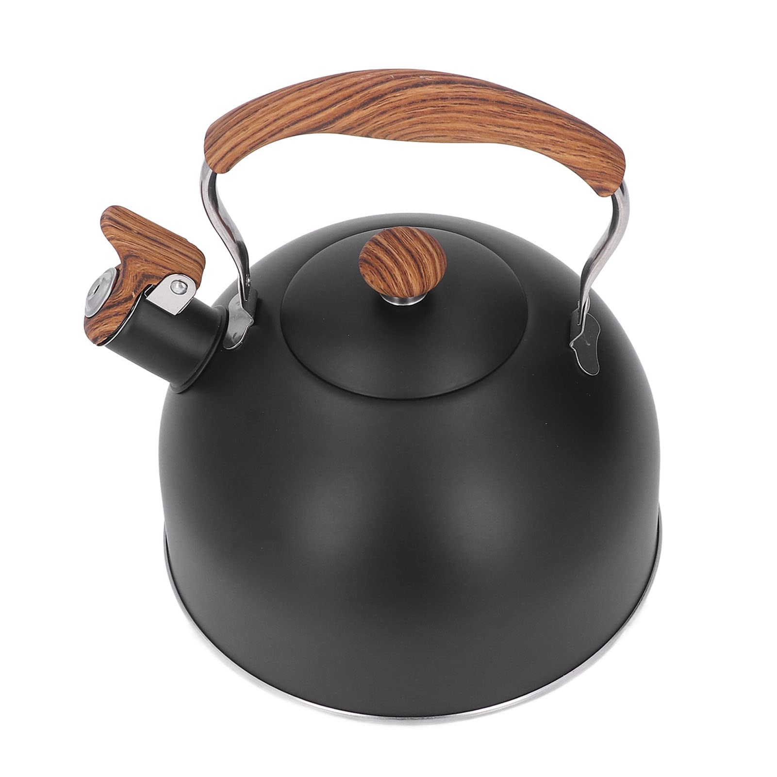 2.5L Stainless Steel Whistling Tea Kettle for Gas & Induction Stoves - Large Capacity Camping Kettle with Ergonomic Handle - Perfect for Home, Outdoor & RV Use