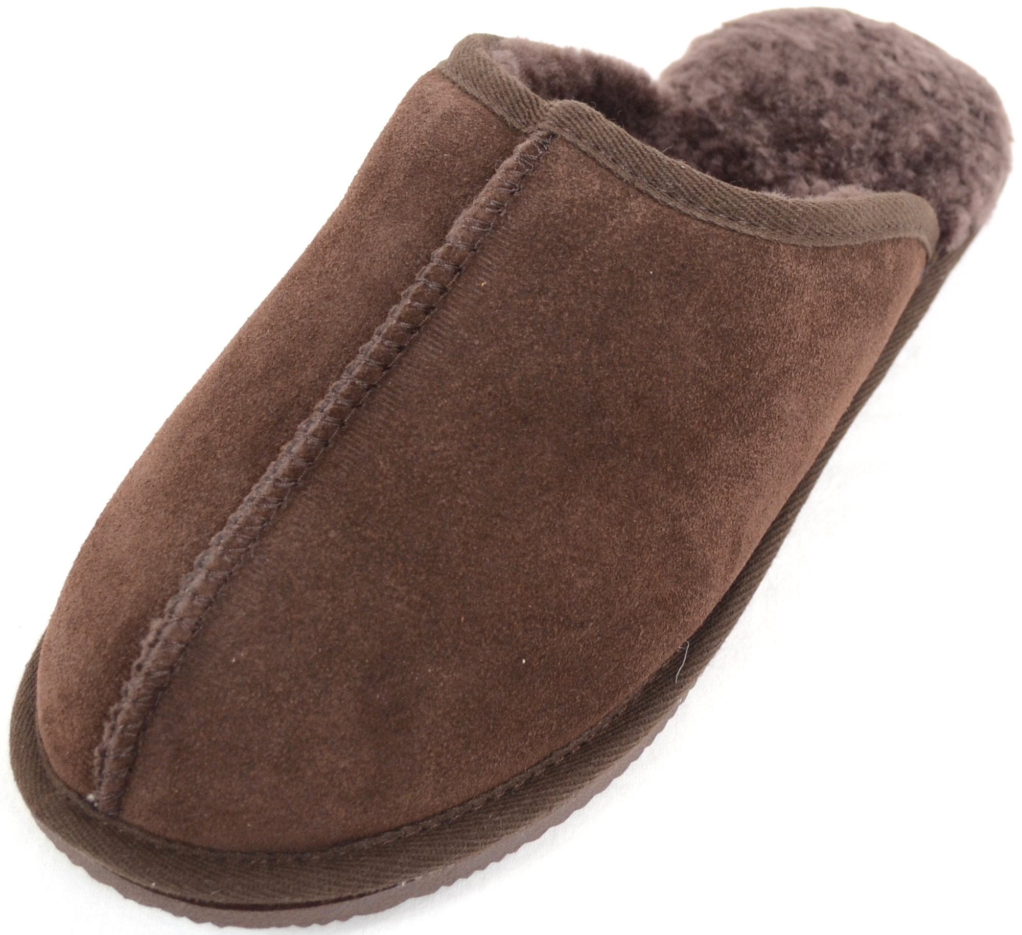 SNUGRUGS Men's Sheepskin Mules & Slippers with Durable Synthetic Sole - Cozy Indoor/Outdoor House Shoes for Relaxation & Comfort