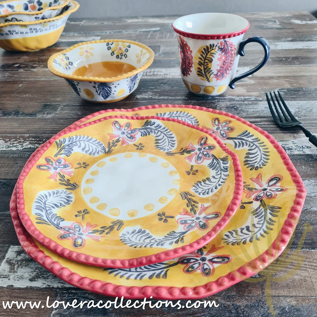 Afrocentric Yellow Dinnerware & Serveware Set - Modern African-Inspired Plates, Bowls & Serving Dishes for Stylish Dining & Entertaining