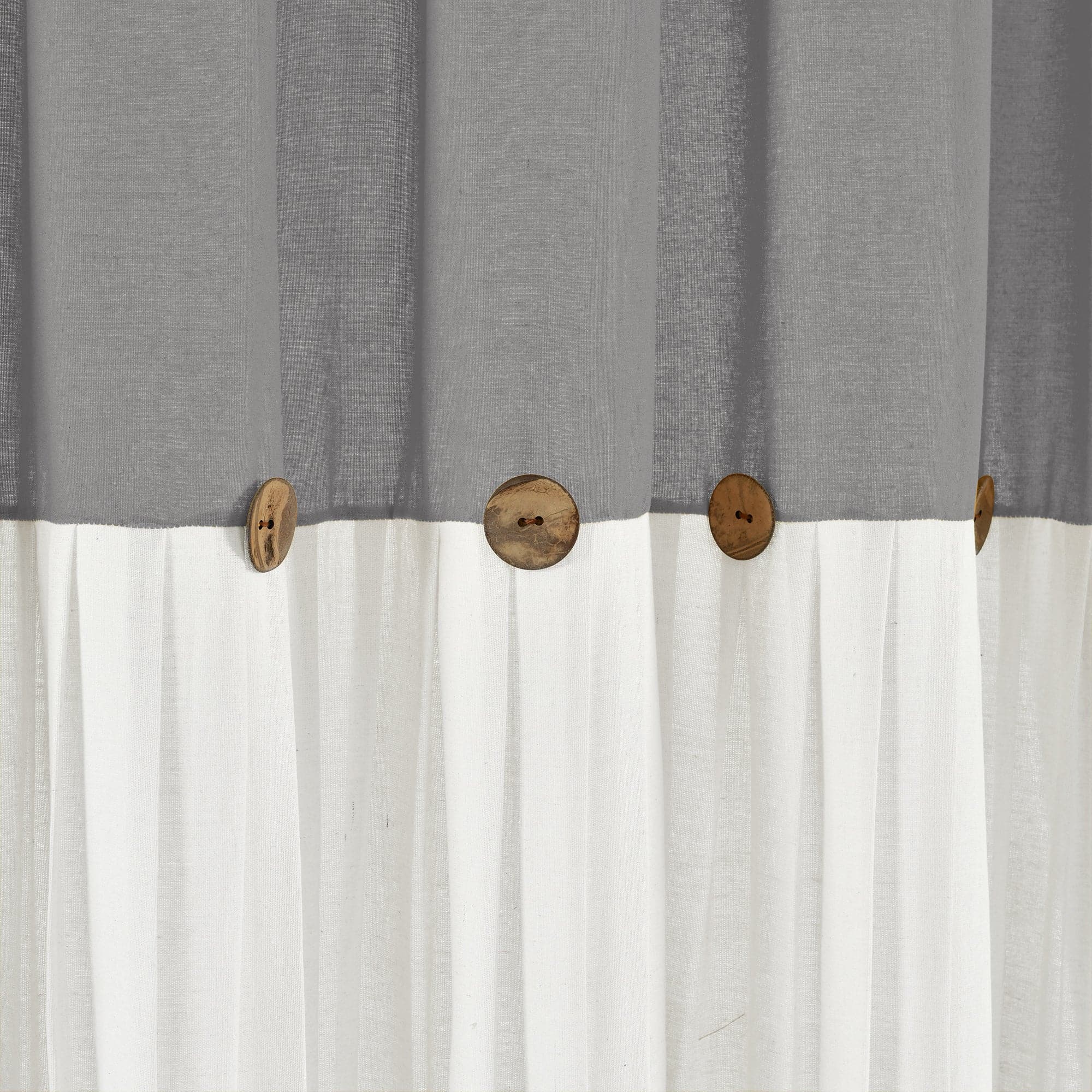 Linen Button Shower Curtain - Waterproof Bathroom Decor for Modern & Farmhouse Style - Perfect for Home, Apartment, and Spa Use