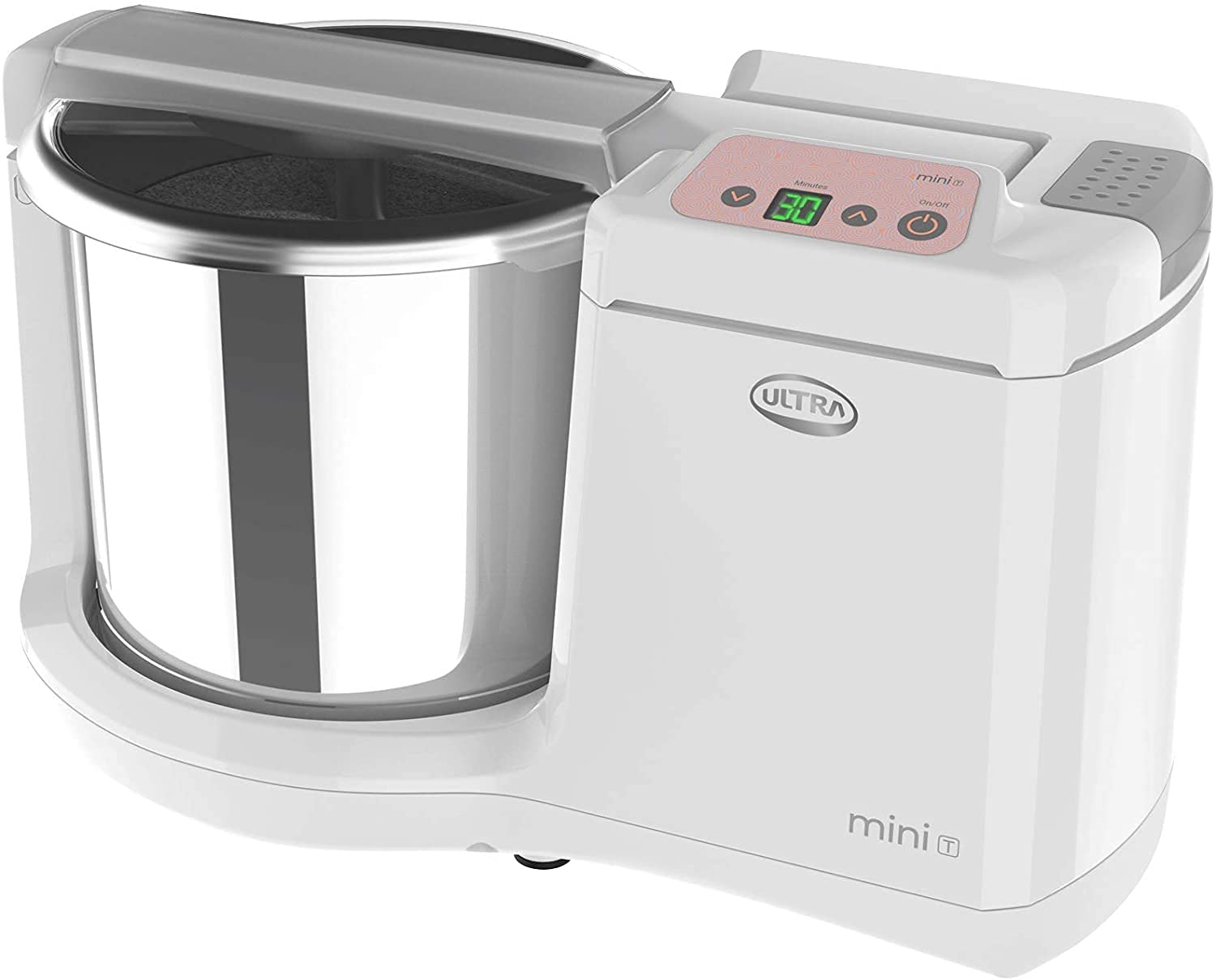 Ultra Mini T Table Top 1.25L Wet Grinder with Atta Kneader & Digital Timer, 110V Compact Electric Grinder for Indian Cooking - Perfect for Idli, Dosa, Vada Batters & Chapati Dough at Home