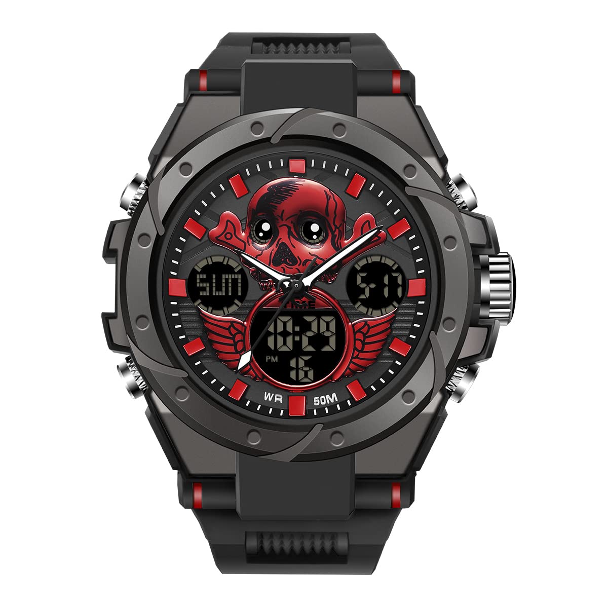 KXAITO Men's Military Sports Watch - Waterproof Tactical Watch with Date, LED Alarm & Stopwatch - Perfect for Outdoor Adventures, Hiking, and Daily Wear