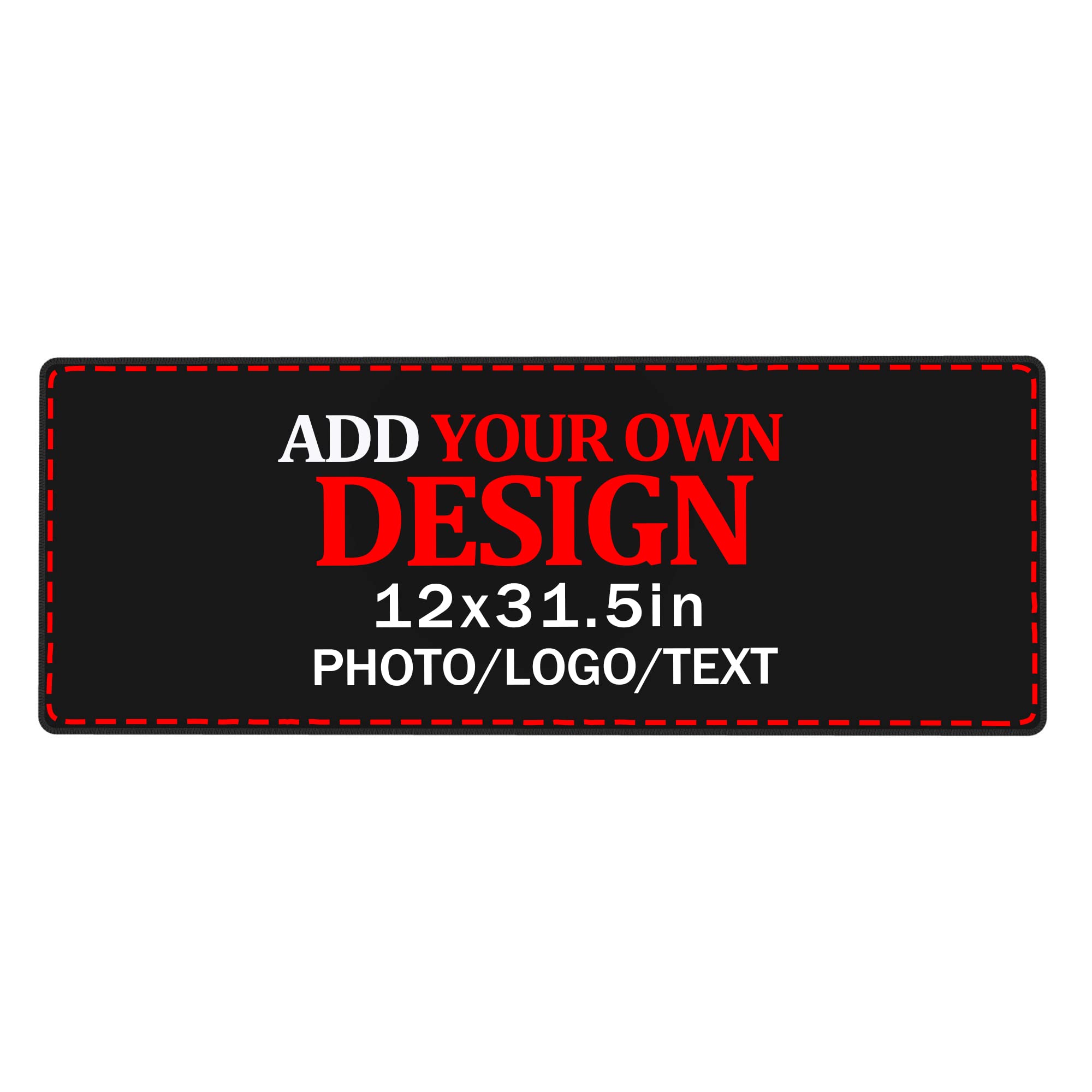 Custom Extended Gaming Mouse Pad - Personalized with Your Photo/Text, Large 31.5x12 Inch (80x30cm) Non-Slip Rubber Base, Stitched Edge Mouse Mat for PC, Laptop, Office & Gaming Setup - Perfect for Workstations, Esports & Home Office Use
