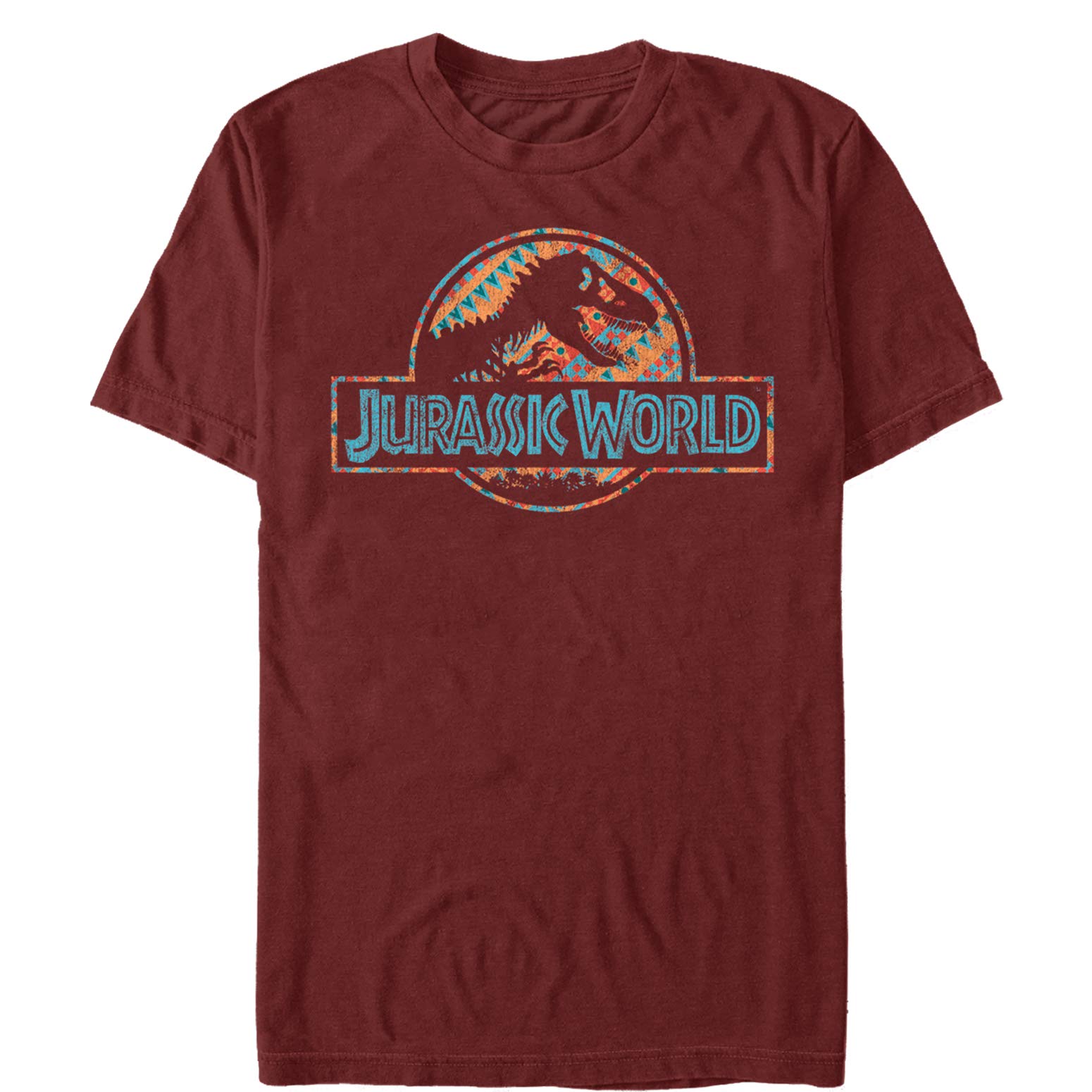 Jurassic World Logo Quilt Pattern Men's T-Shirt - Dinosaur Graphic Tee for Casual Wear, Movie Fans & Gift Giving