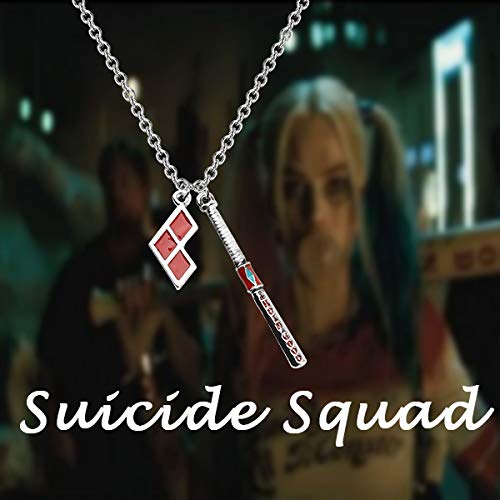 CENWA Baseball Bat Joker Pendant Necklace - Unique Gotham Inspired Jewelry Gift for Batman Fans - Perfect for Cosplay, Comic Con & Superhero Themed Parties
