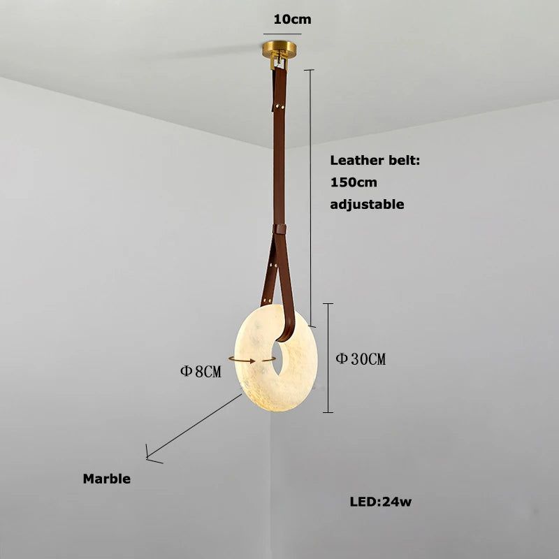 Spanish Marble Ring Crystal Chandelier - Elegant Modern Ceiling Light Fixture for Dining Room, Living Room, and Bedroom Lighting