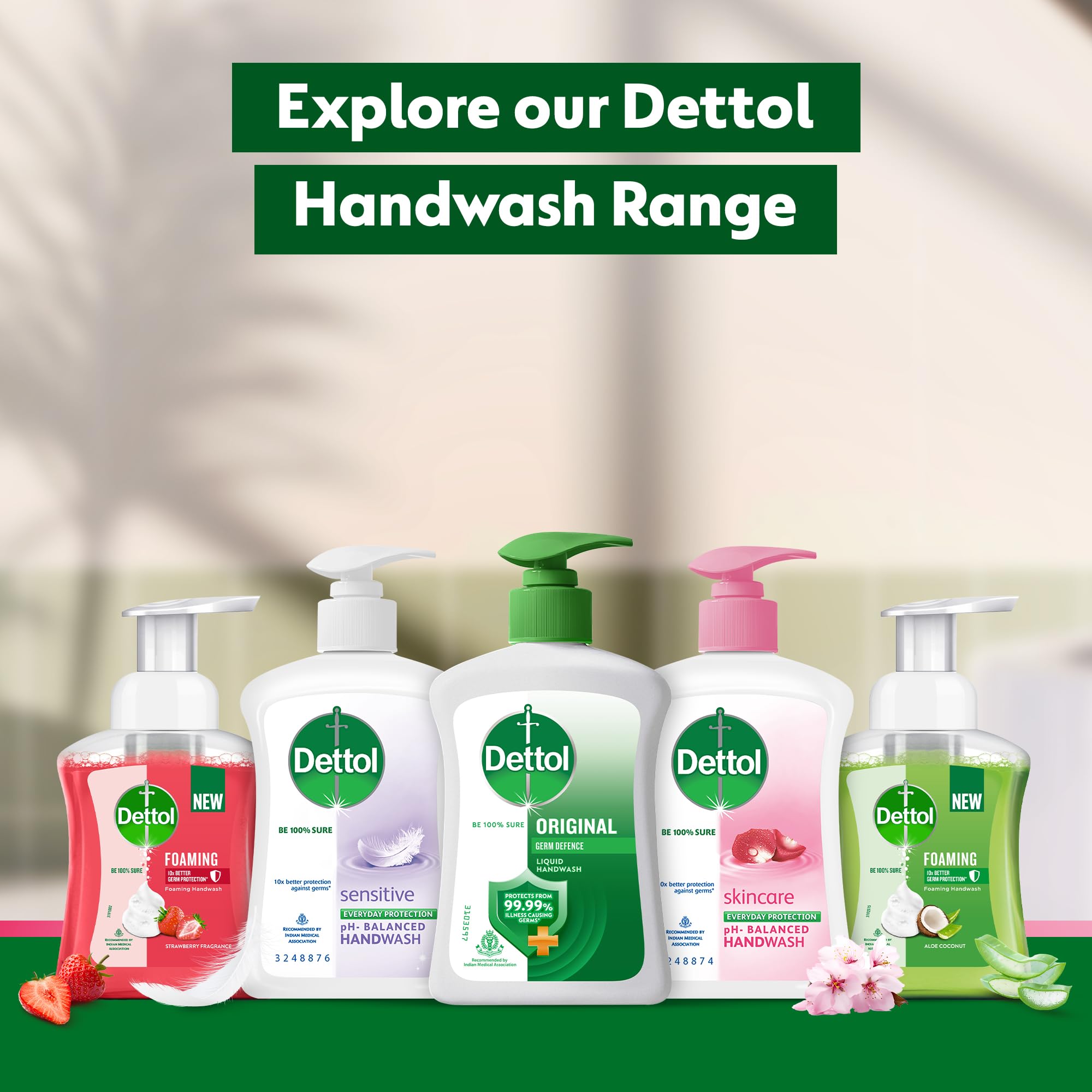 Dettol Liquid Hand Wash Dispenser Bottle Pump - Moisturizing & pH Balanced Hand Soap for Skincare (Pack of 3, 200ml Each) | 10X Germ Protection | Ideal for Home, Kitchen, Bathroom & Office Use
