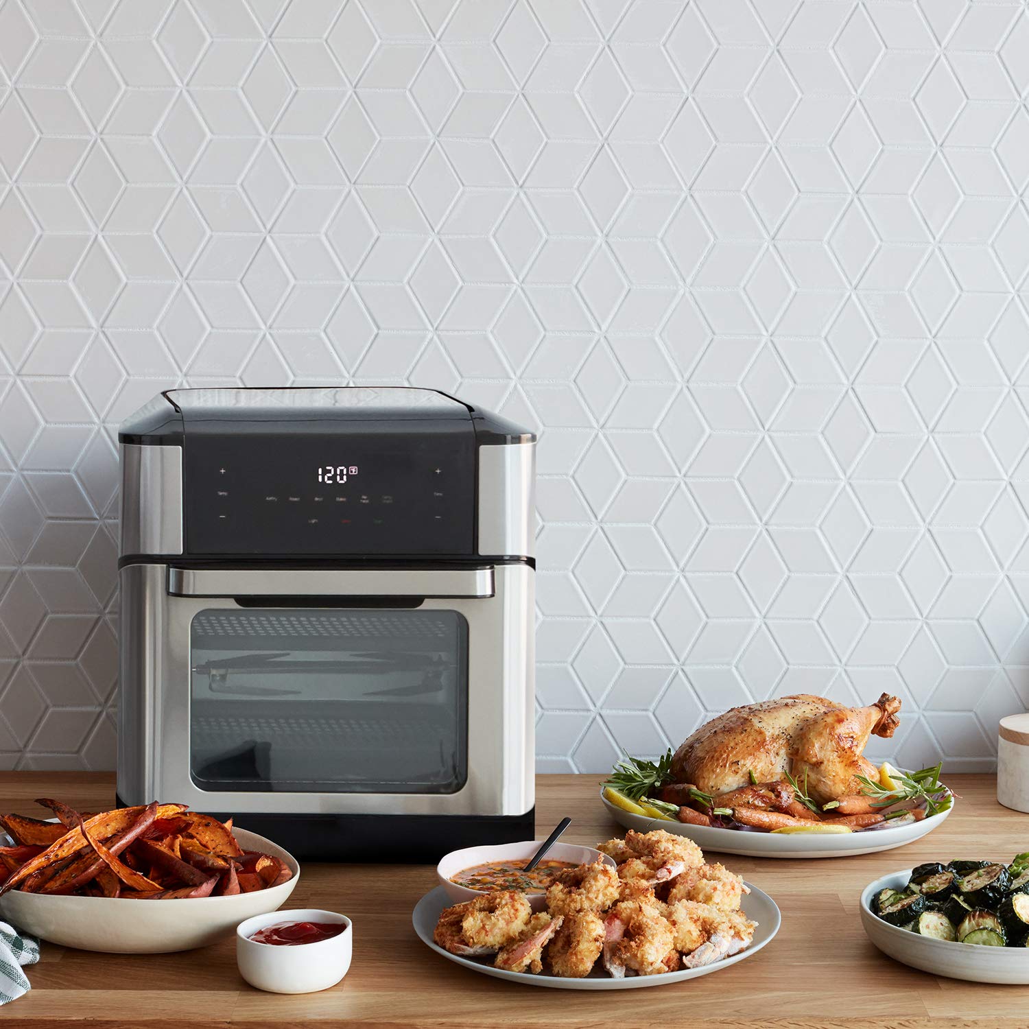 10 QT 7-in-1 Air Fryer Oven Combo with Rotisserie - Stainless Steel Toaster Oven for Baking, Roasting, Broiling & Dehydrating - Perfect for Family Meals, Reheating & Gifts (Mom/Wife) - Fast, Versatile & Space-Saving Kitchen Appliance - Ideal for Home Cooking, Meal Prep & Healthy Eating
