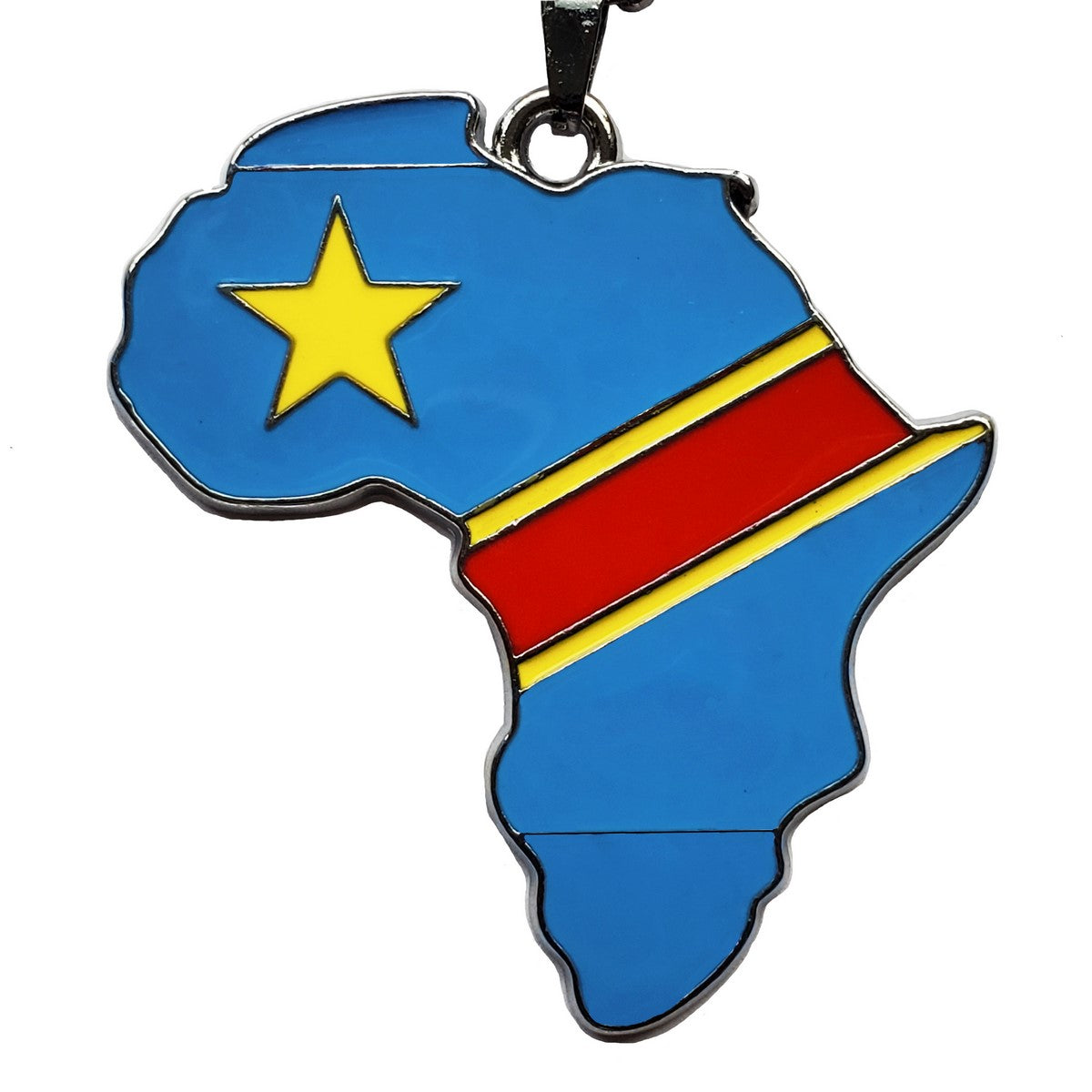 Democratic Republic of Congo Flag Pendant Necklace - African Map Charm Chain Jewelry for Patriotic Pride & Cultural Celebration - Perfect for Independence Day, Heritage Events & African Pride Gifts