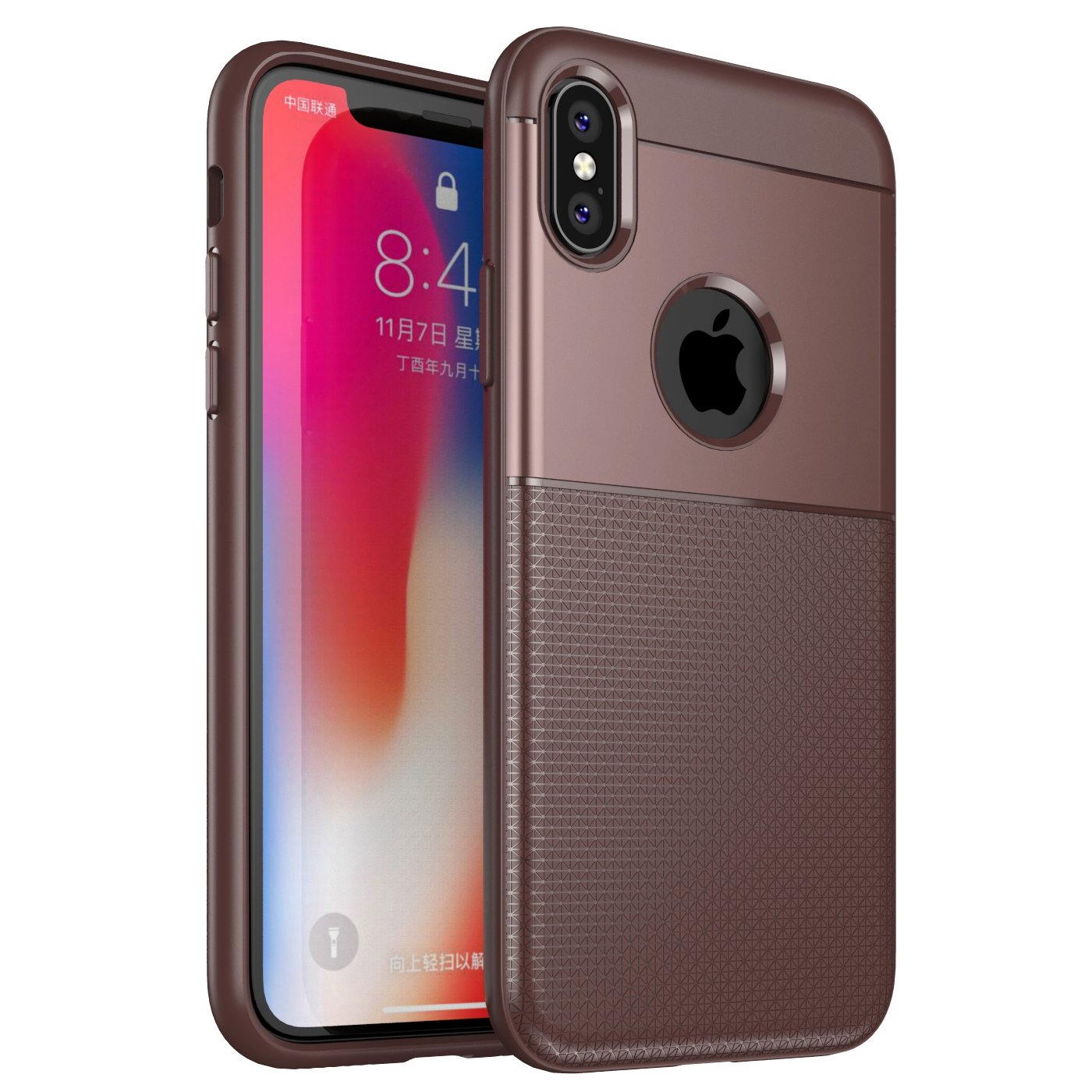 **Laudtec Apple iPhone X Case - Shockproof Hybrid PC & TPU Back Cover for iPhone X/10 - Durable Protective Phone Case (Brown) - Perfect for Daily Use, Travel & Outdoor Activities**