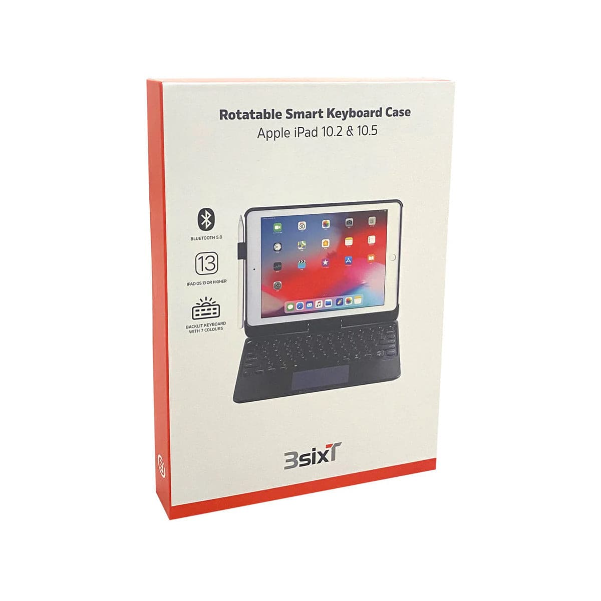 3sixT Apple Keyboard Case for iPad 10.2-inch (7th/8th/9th Generation) - Slim Protective Cover with Backlit Keys | Perfect for Work, Study & Travel