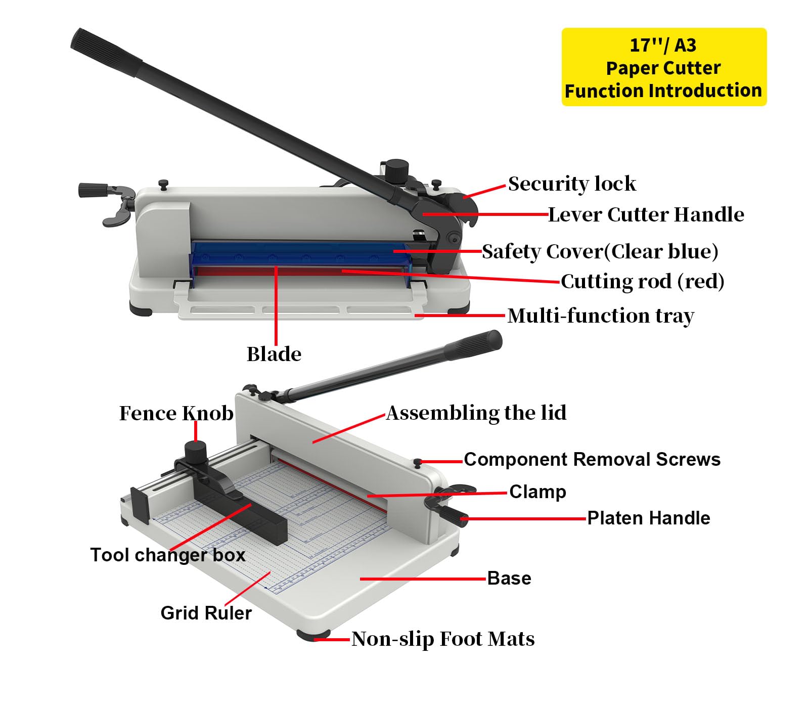 Heavy Duty Guillotine Paper Cutter - 17