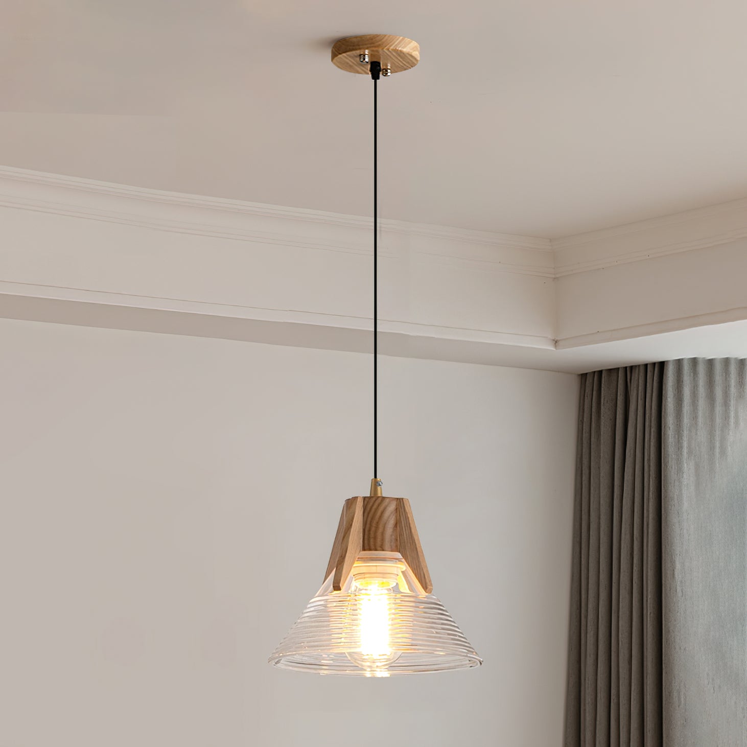 Modern Cone Island Pendant Light - Adjustable Hanging Chandelier for Kitchen Island, Dining Room & Bedroom Lighting - Industrial Farmhouse Decor
