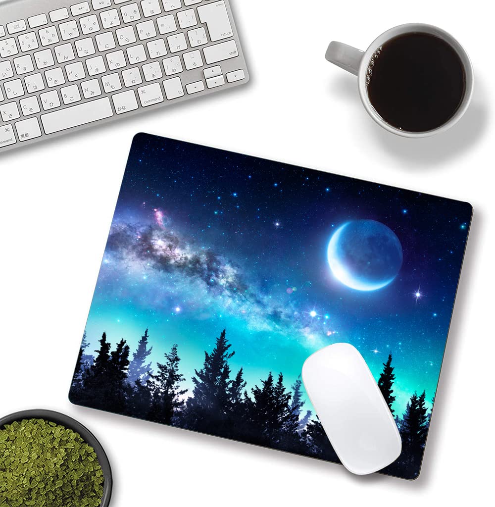 Premium Personalized Mouse Pad - Forest Moon Design, Non-Slip Rubber Base, Washable & Durable for Gaming, Office & Home Use | Perfect for Computer Workstations & Gaming Setups