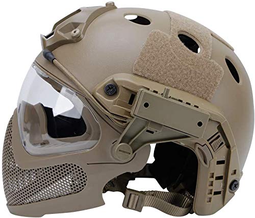 Tactical Airsoft Fast Helmet F22 - Full Face Protection with Detachable Mask & Goggles for Airsoft, Paintball, and Military Simulation Games | Lightweight & Adjustable Combat Helmet for Outdoor Sports & Training