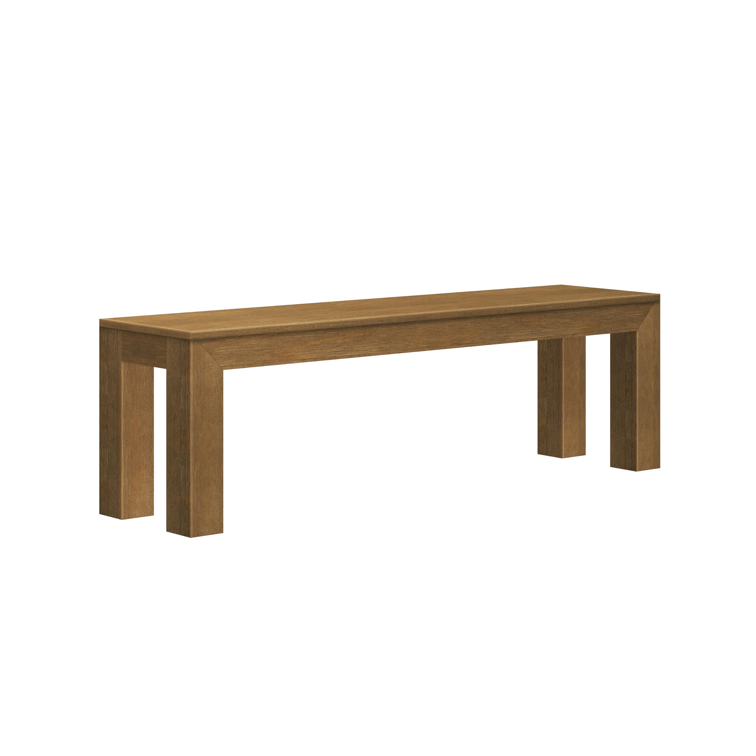 60 Inch Solid Wood Dining Bench for Kitchen & Dining Room - Fits 72 Inch Table, Rustic Pecan Wirebrush Finish - Perfect for Indoor & Outdoor Use as Entryway or Kitchen Seating