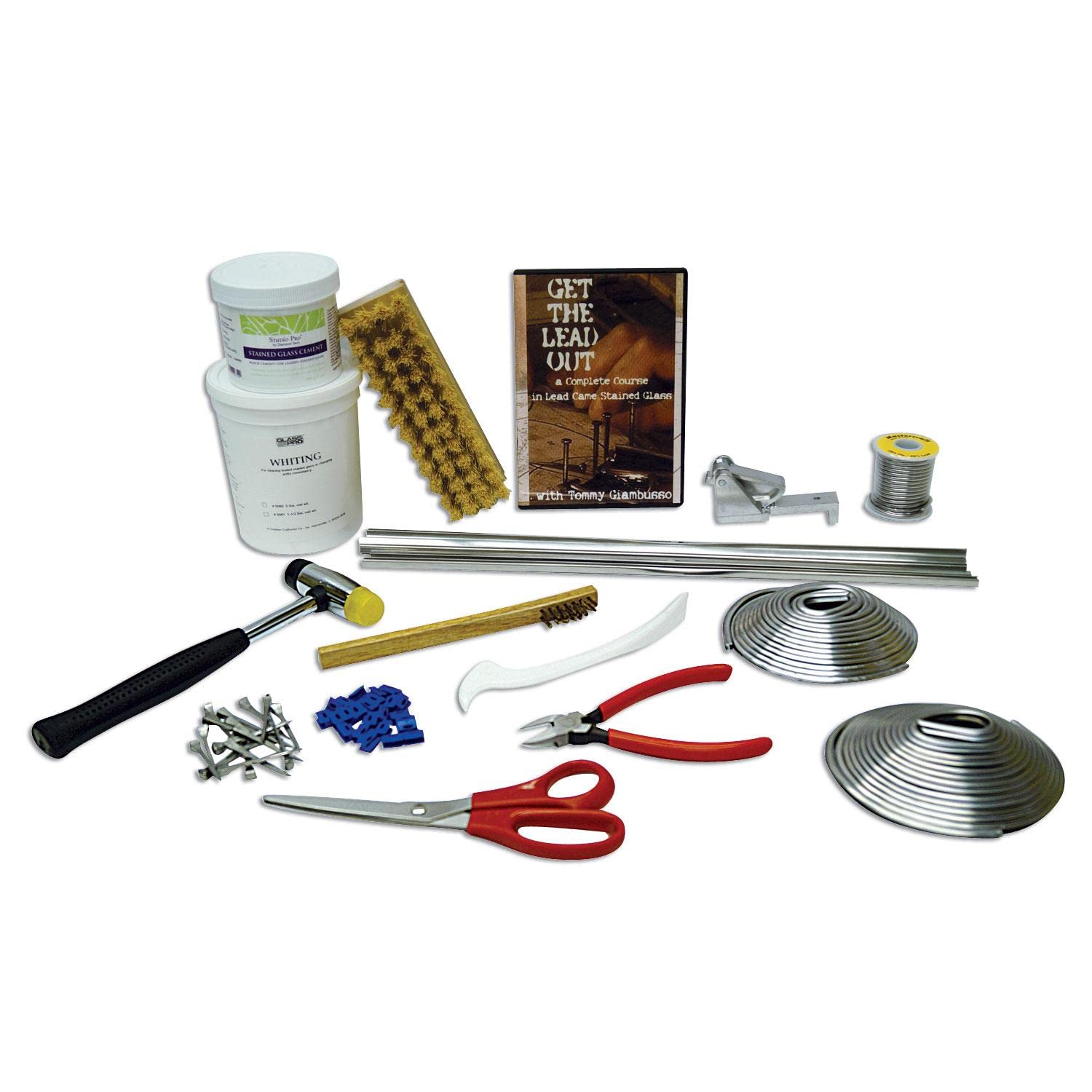 Delphi Glass Ultimate Lead Upgrade Tool Kit - Complete Set with Lead Came, Tools & Instructional DVD for Stained Glass Art Projects | Perfect for DIY Glass Crafting, Home Decor, and Church Window Repairs