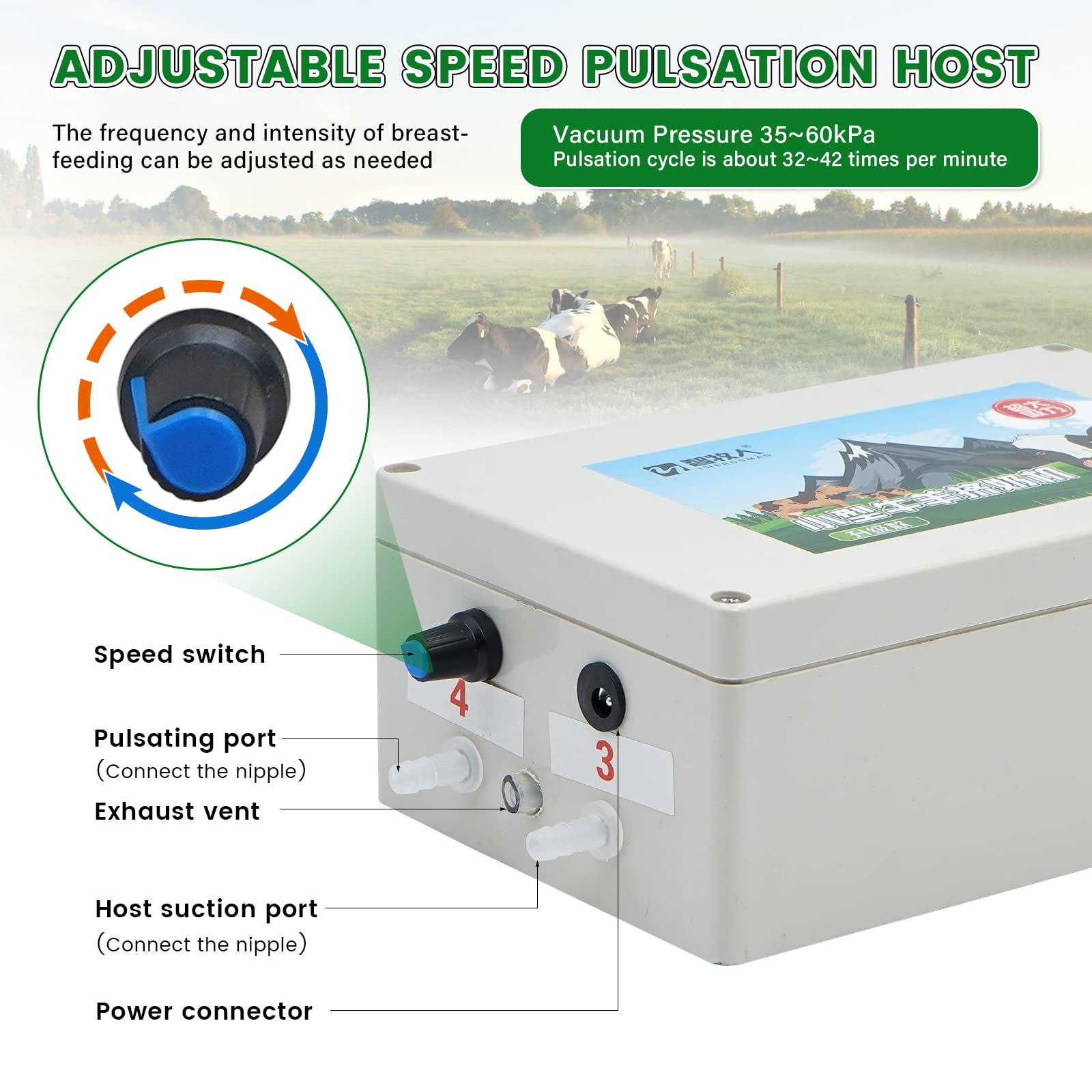 10L Electric Cow Milking Machine - Automatic Portable Vacuum Pump Milker with Stainless Steel Bucket, Pulsation System & Cleaning Brush - Ideal for Dairy Farms, Small Homesteads & Livestock Management