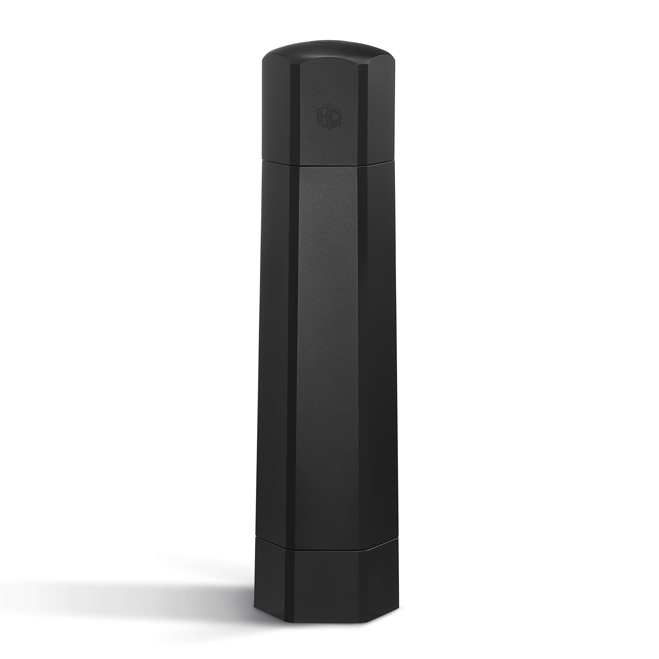 HexClad HexMill Professional Pepper Grinder - Heavy Duty Aluminum Matte Black - Adjustable 10 Grind Settings - Refillable Spice Mill for Kitchen, Restaurant & Outdoor Cooking