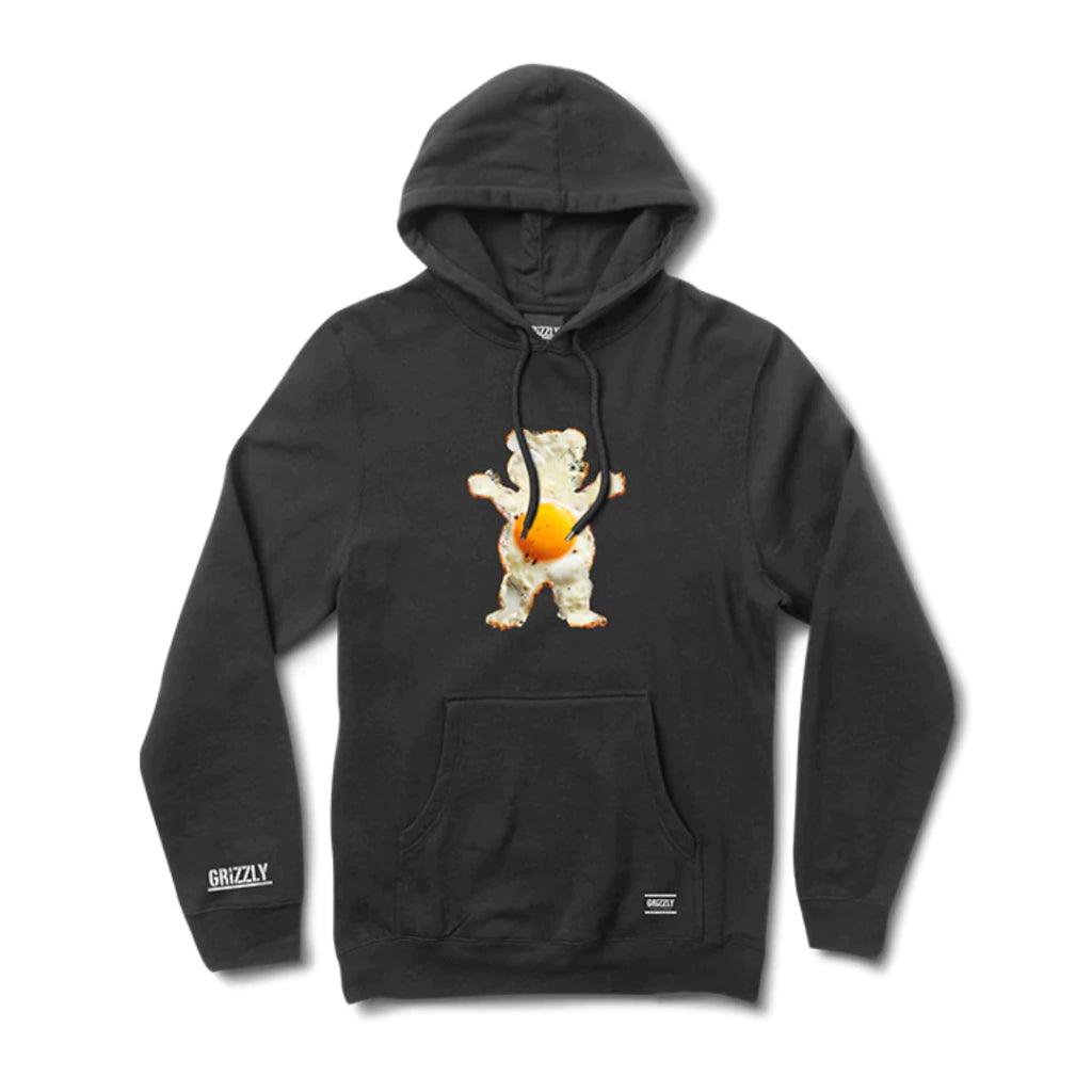 Grizzly Sunny Side Up Black Hoodie - Men's & Women's Casual Pullover Sweatshirt for Outdoor Activities & Streetwear Fashion
