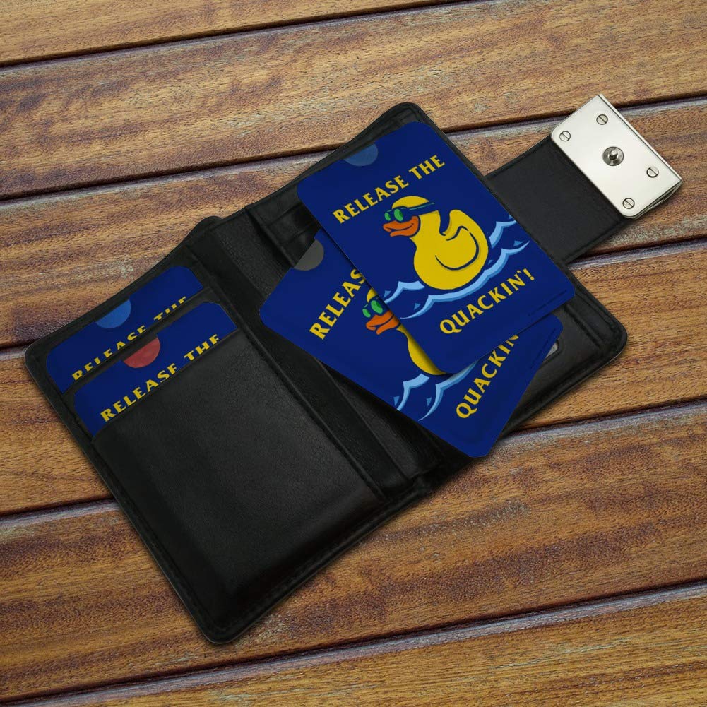 Quackin' Kraken Rubber Duck RFID Blocking Credit Card Holder - Set of 4 Funny Wallet Protectors for Travel, Office & Everyday Use