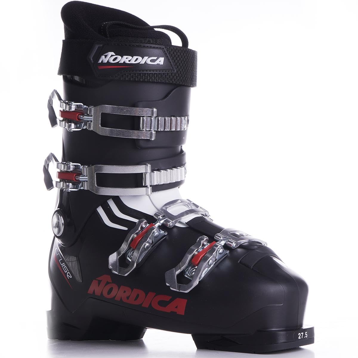Nordica The Cruise Black/Red 26.5 Ski Boots 2025 - Perfect for All-Mountain Skiing & Freeride Adventures