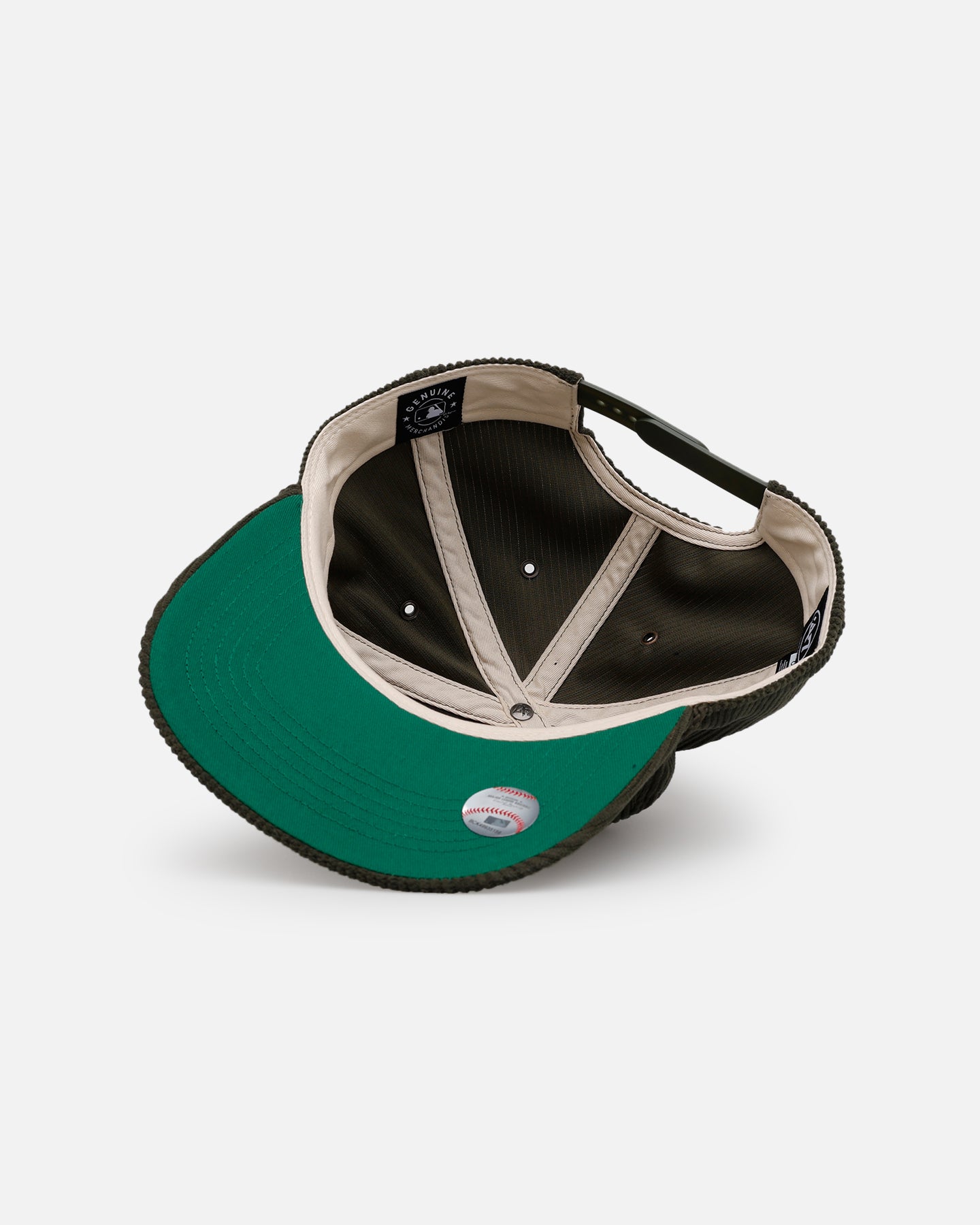 47 Brand Oakland Athletics 'Pitchout' 47 Hitch Corduroy Snapback Hat - Green Baseball Cap for Men & Women - Perfect for Games, Fan Gear & Streetwear Fashion