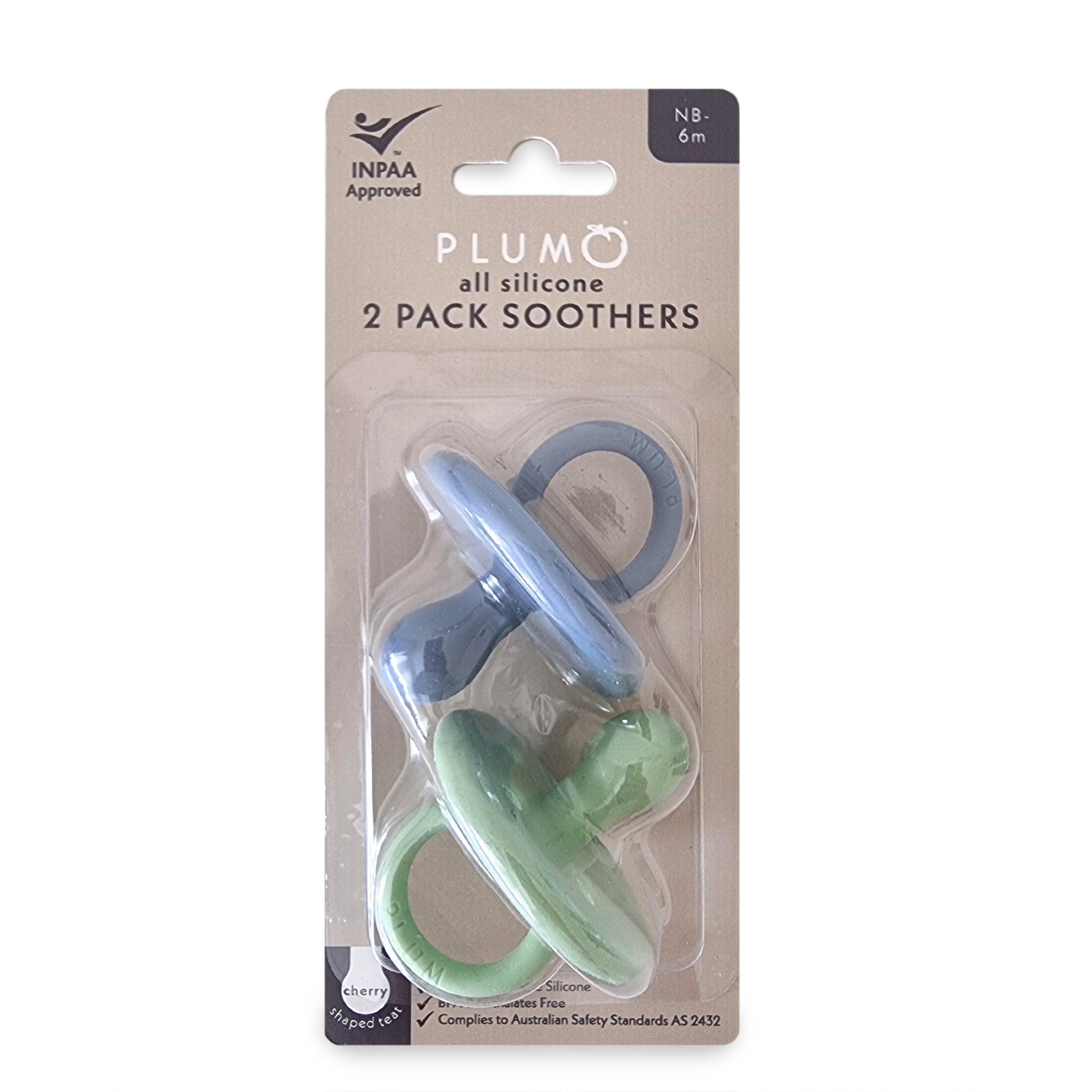 4PK Silicone Baby Pacifiers - Olive & Steel Blue (0-6 Months) - Soothing Teething Relief for Newborns & Infants - Perfect for Daycare, Travel & Sleep Time